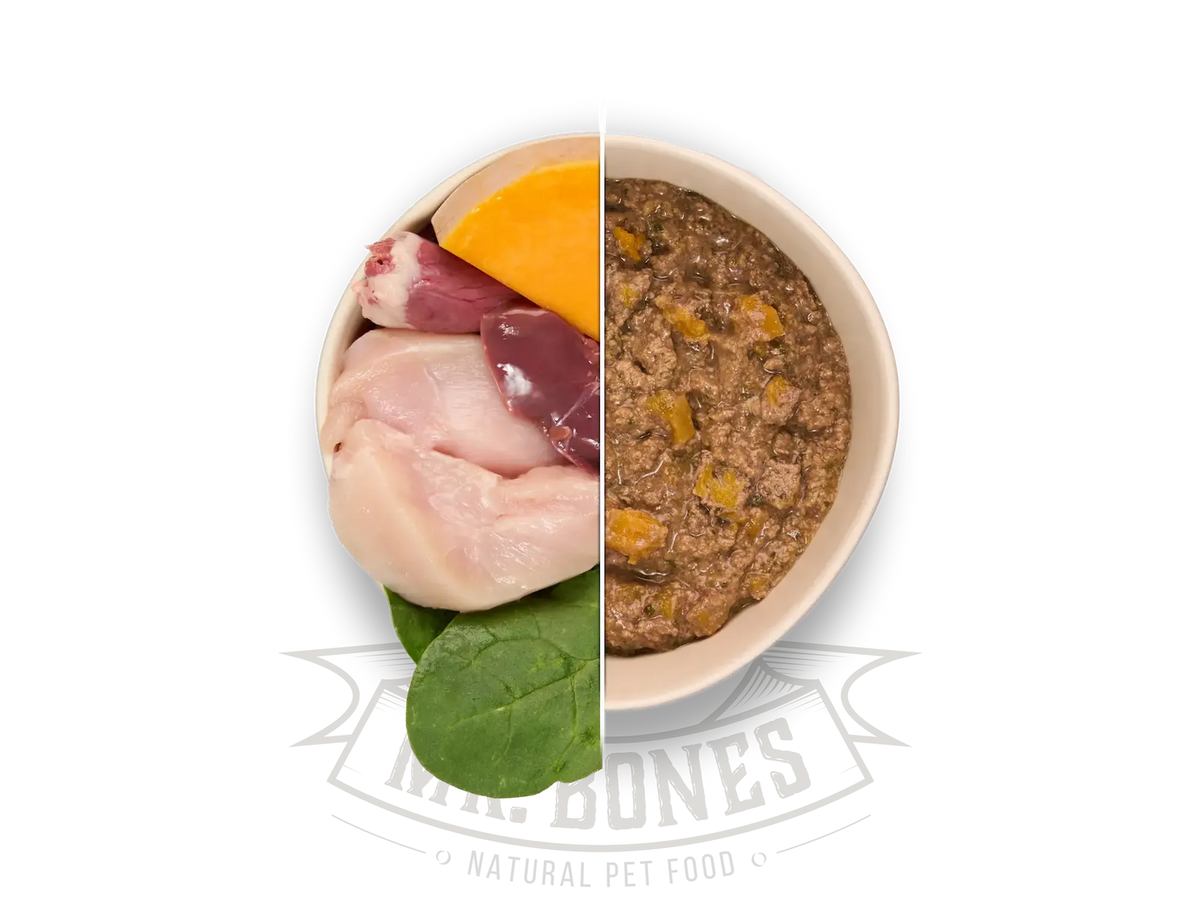 Mr. Bones kokt hundemat Kylling – fullfôr i Tetra Recart 375 g