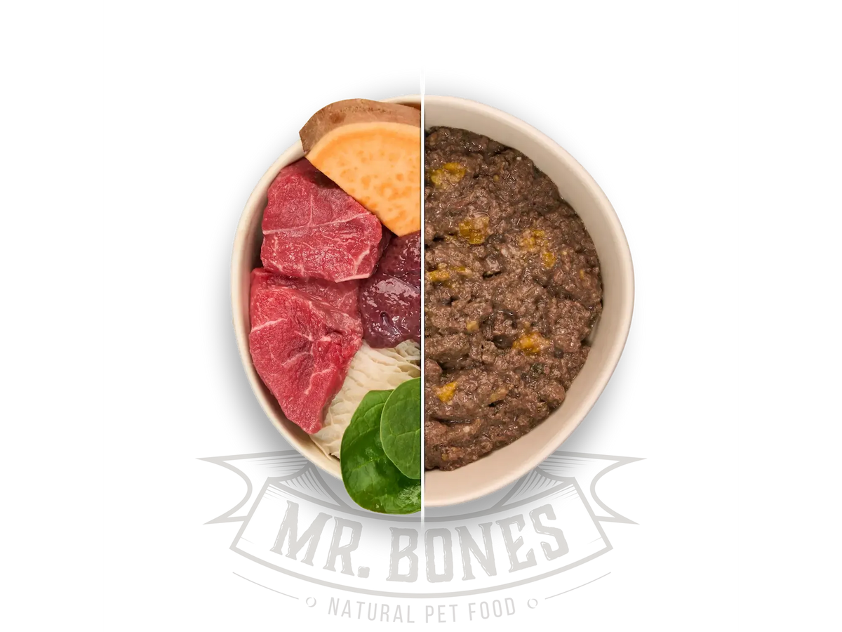 Mr. Bones kokt hundemat Storfe – fullfôr i Tetra Recart 375 g