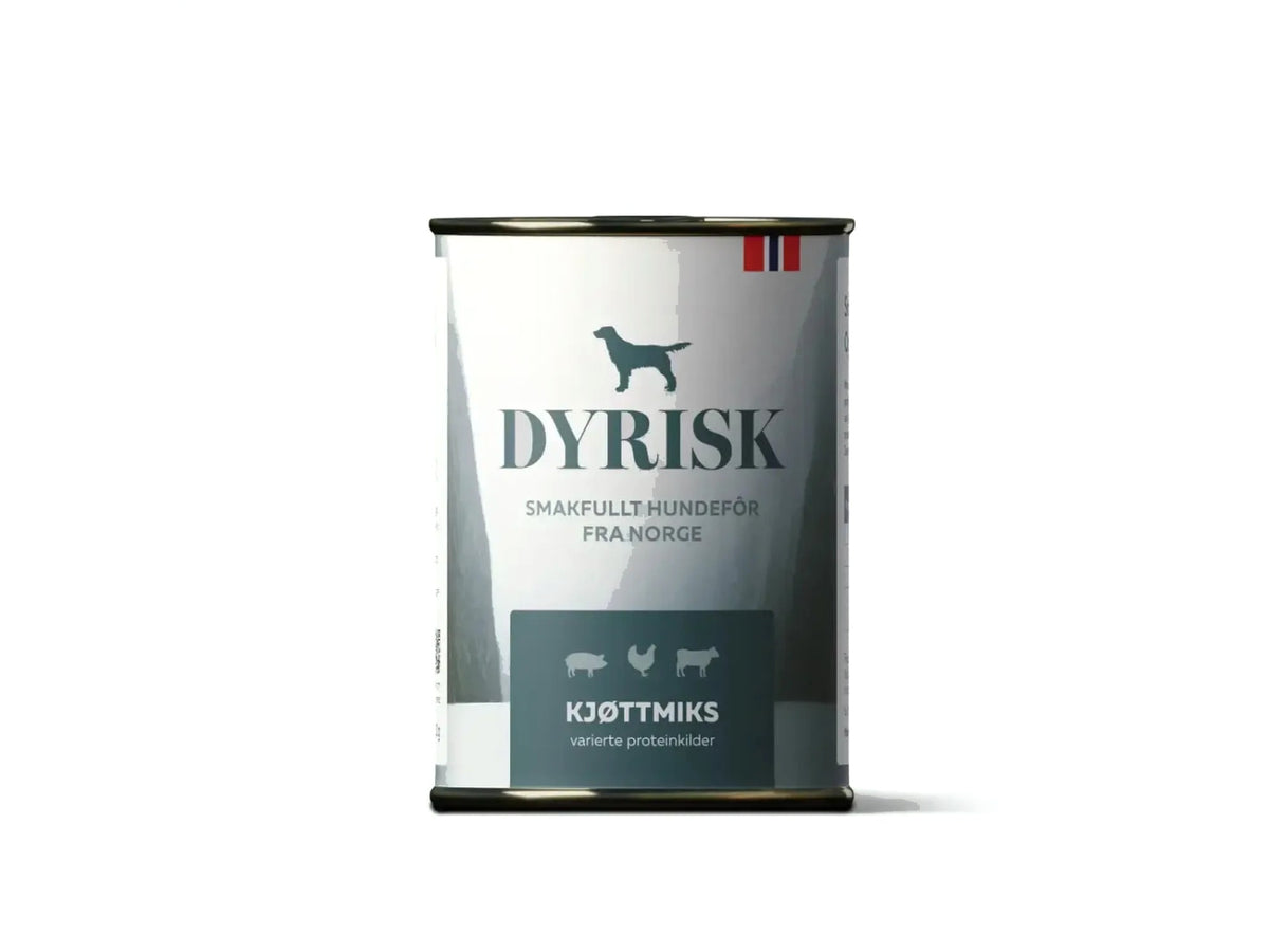 Dyrisk Kjøttmiks – våtfôr til hund med storfe, svin og kylling