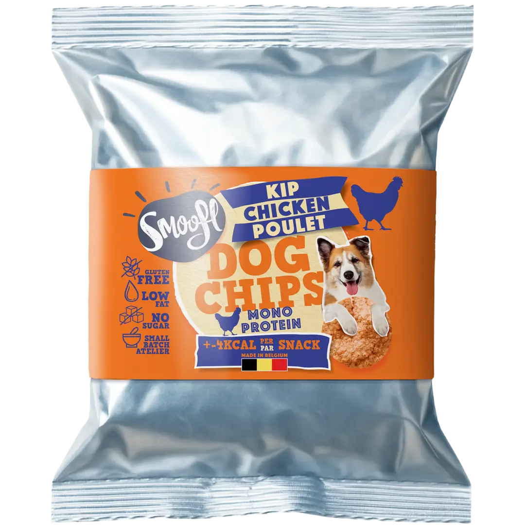 Smoofl Dog Chips Kylling 50 g – Kaloriefattig hundesnacks