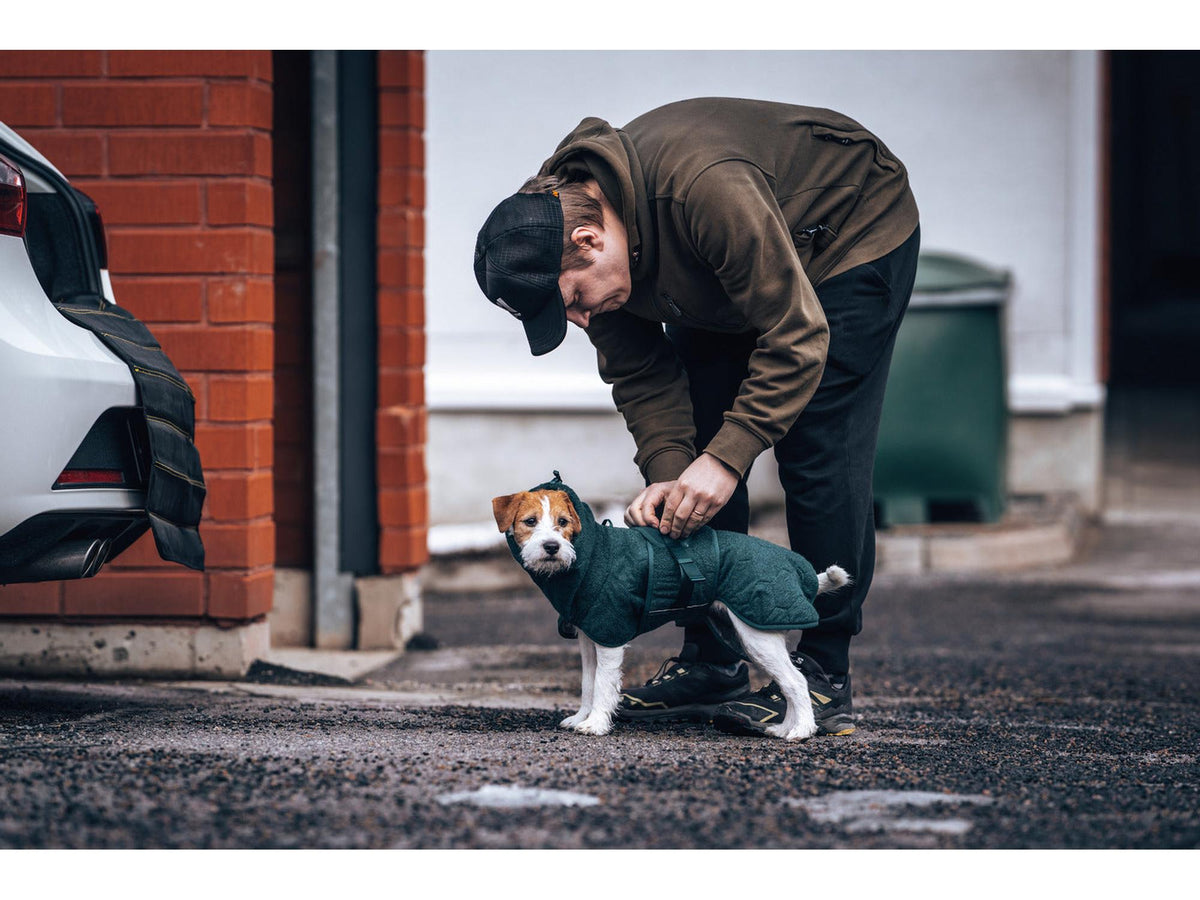 Non-stop dogwear Drying coat tørkedekken – Mørk teal