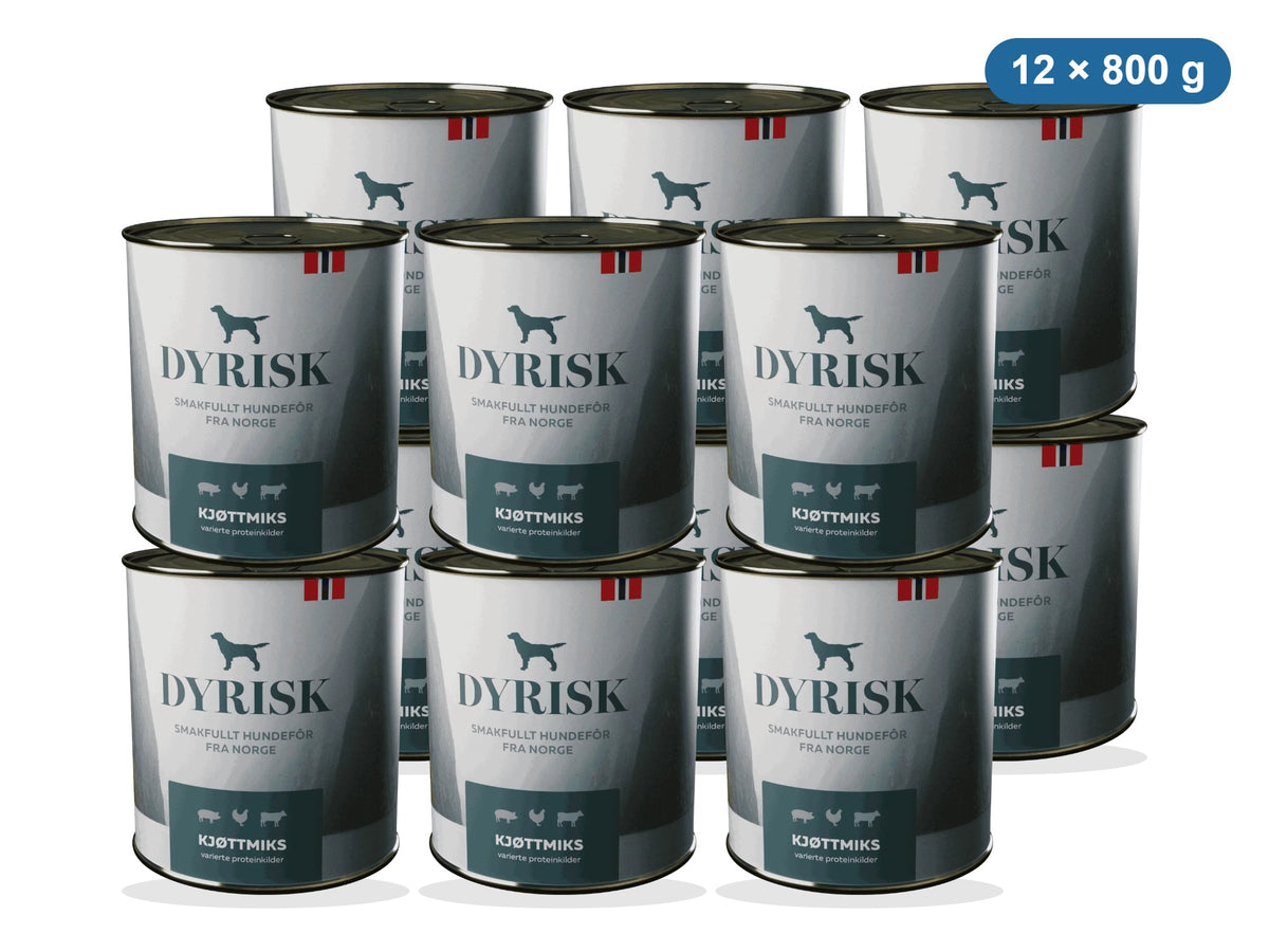 Dyrisk Kjøttmiks – 12 x 800 g