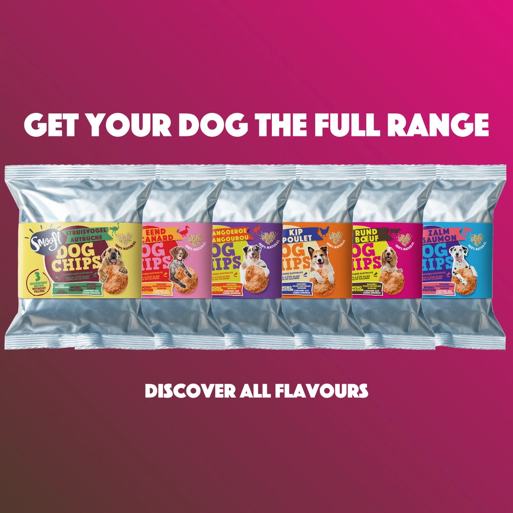 Smoofl Dog Chips Storfe 50 g – Kaloriefattig hundesnacks