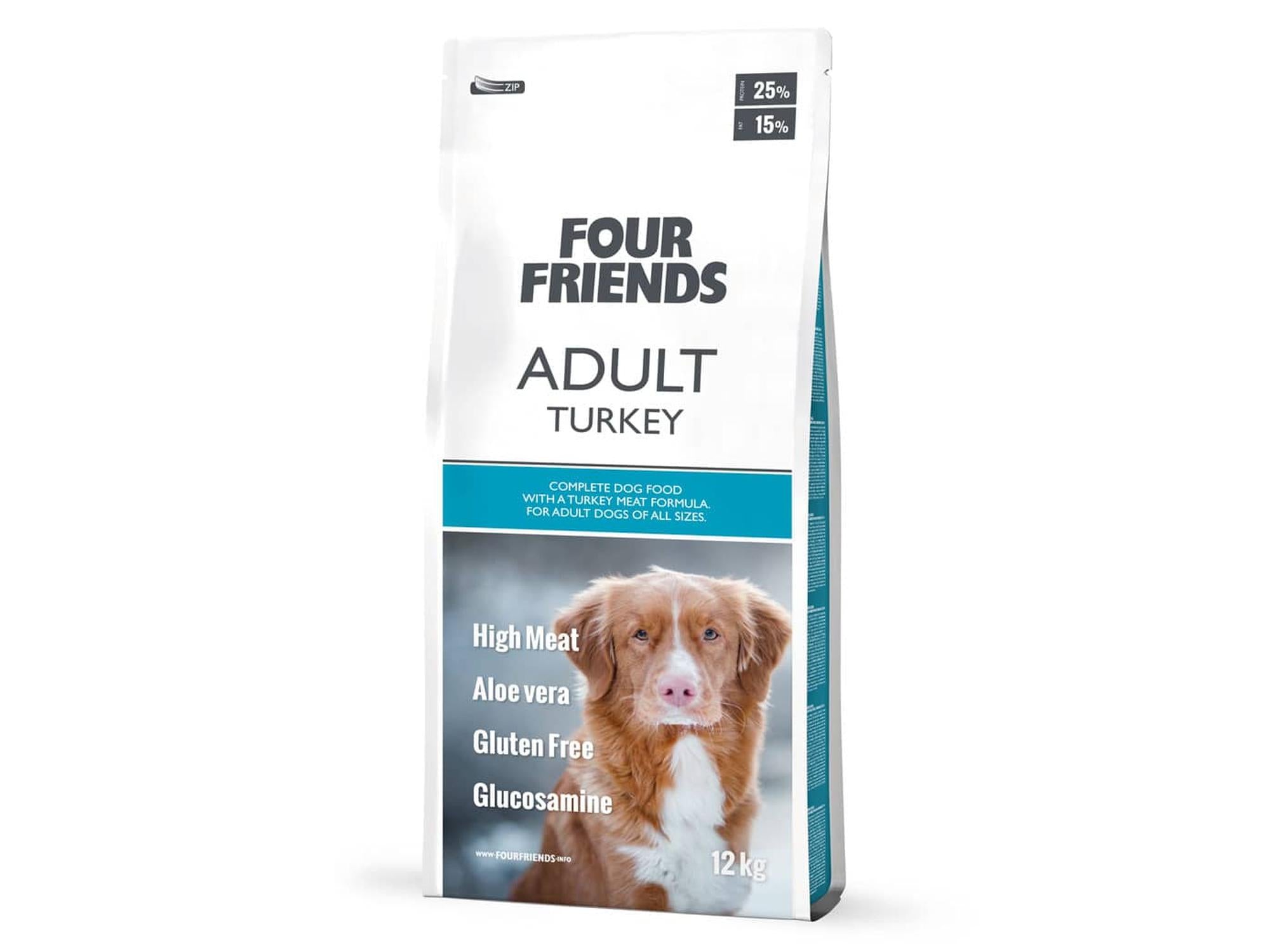 Four Friends Adult Turkey – tørrfôr til voksen hund med kalkun 12 kg