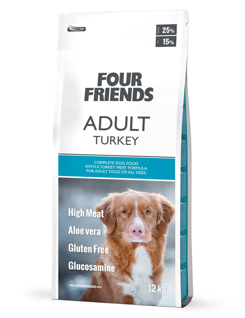 Four Friends Adult Turkey – tørrfôr til voksen hund med kalkun 12 kg