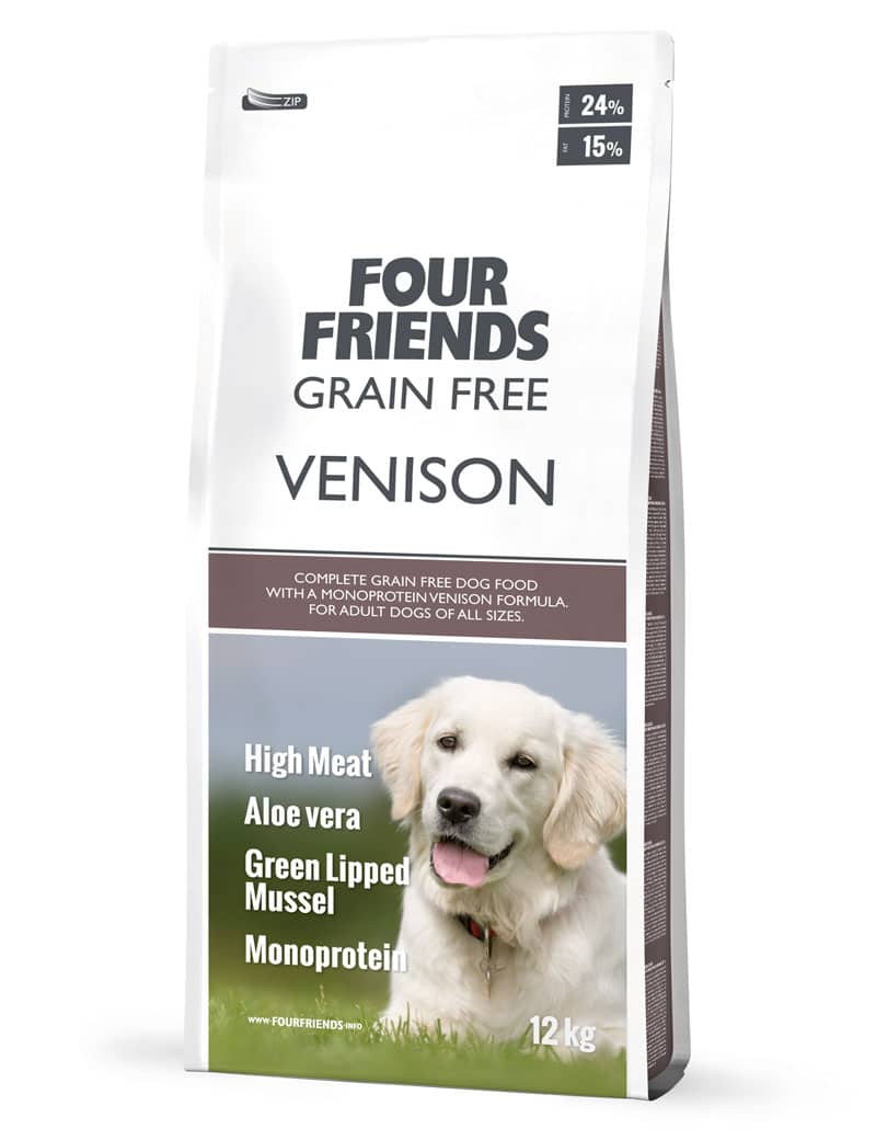 Four Friends Grain Free Venison – kornfritt tørrfôr med hjort 12 kg