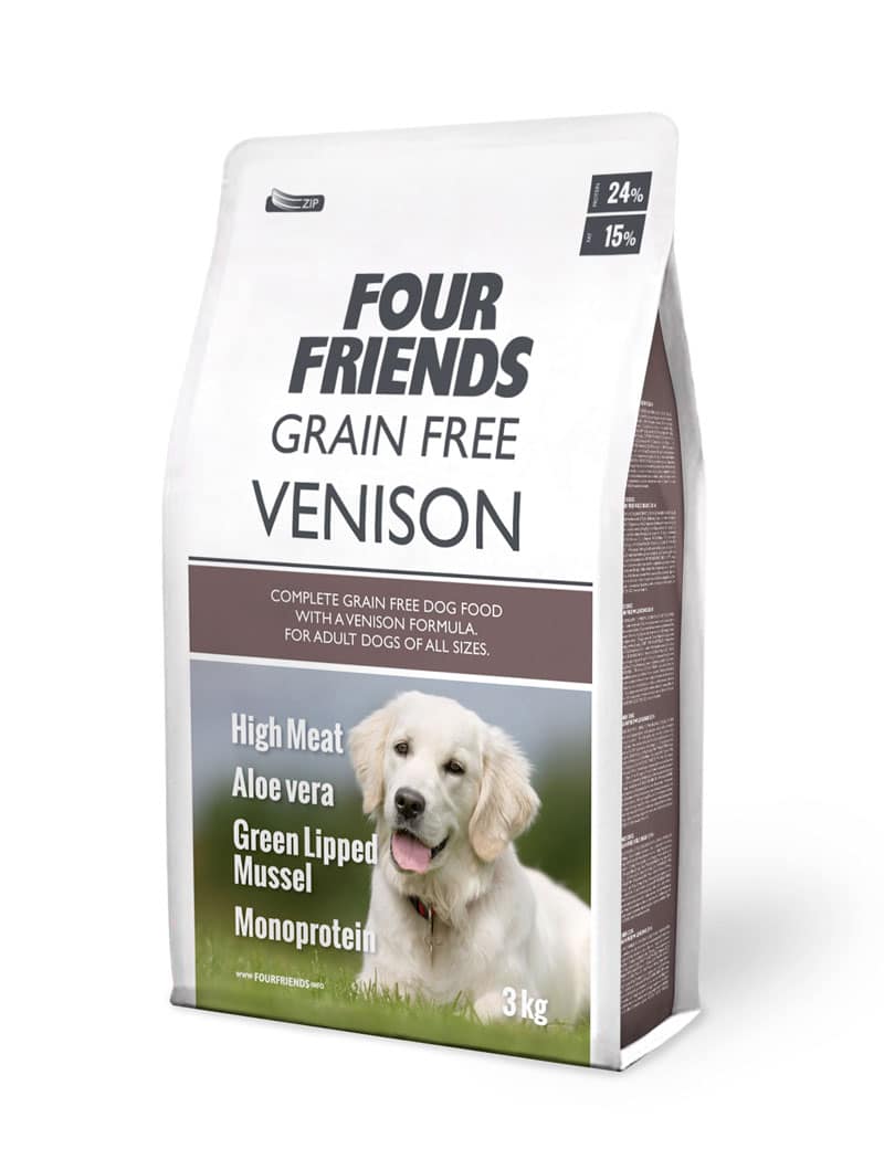 Four Friends Grain Free Venison – kornfritt tørrfôr med hjort 3 kg