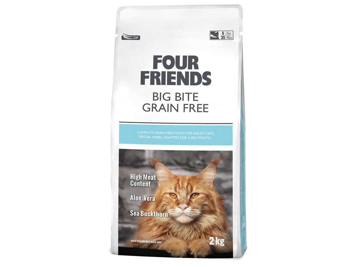 Four Friends Big Bite Grain Free – kornfritt tørrfôr til store katteraser 2 kg