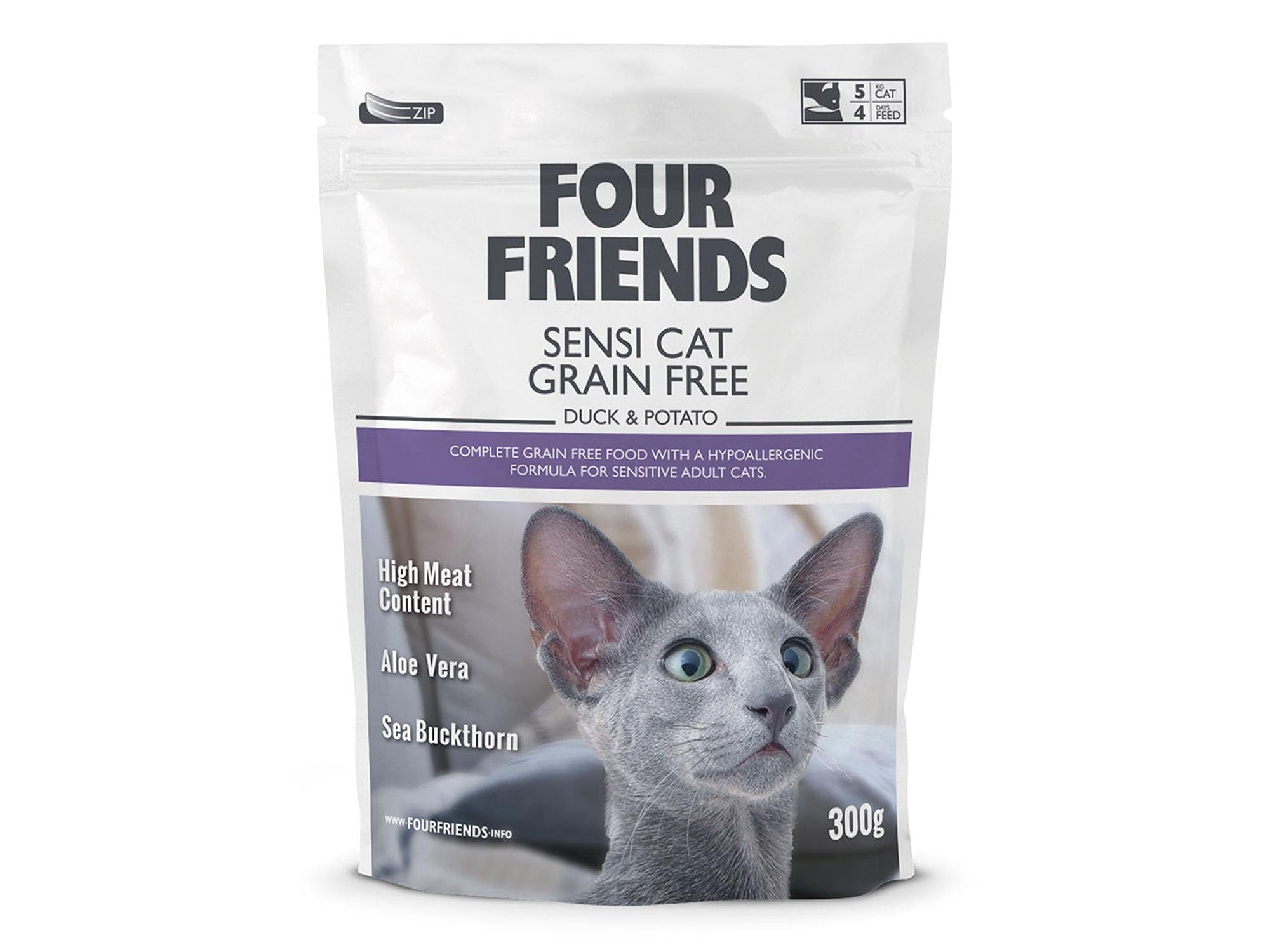 Four Friends Sensi Cat Grain Free – kornfritt tørrfôr til sensitiv katt med and 300 g
