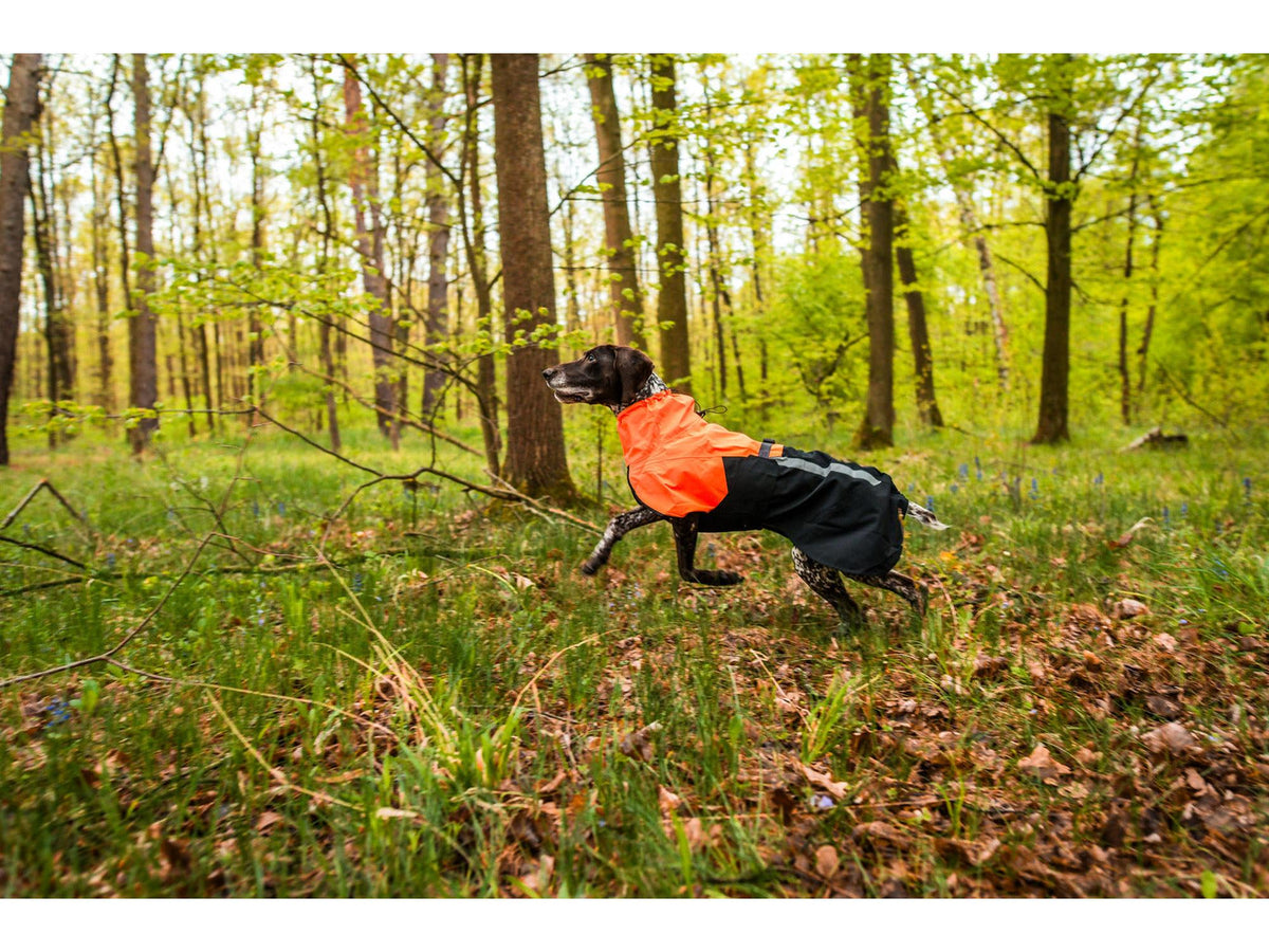 Non-stop dogwear Fjord raincoat 2.0 regndekke – Svart/oransje