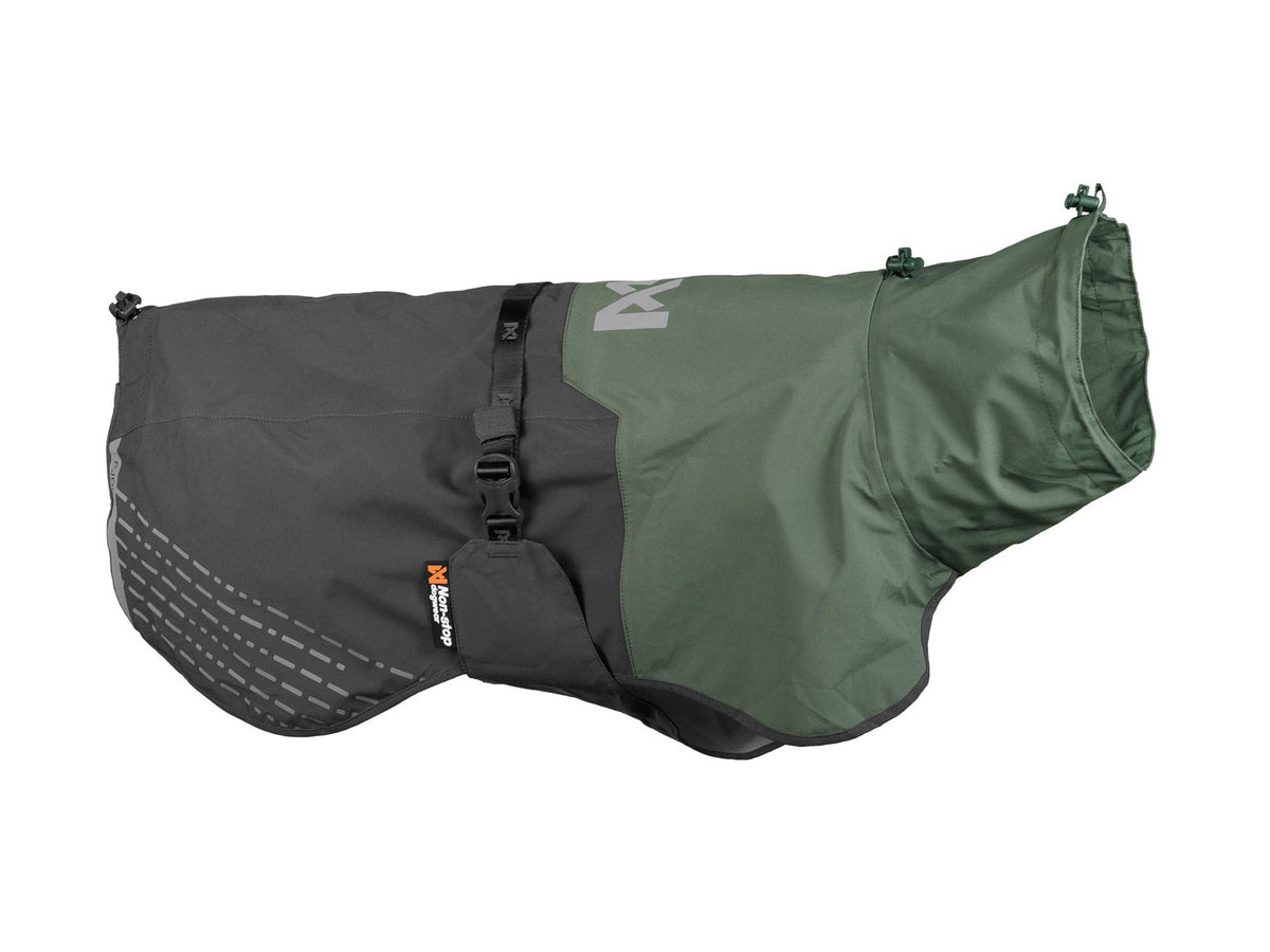 Non-stop dogwear Fjord raincoat regndekke – Grønn/grå