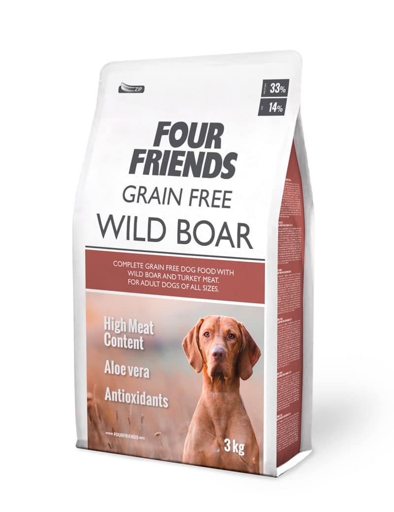 Four Friends Grain Free Wild Boar – kornfritt tørrfôr med villsvin 3 kg