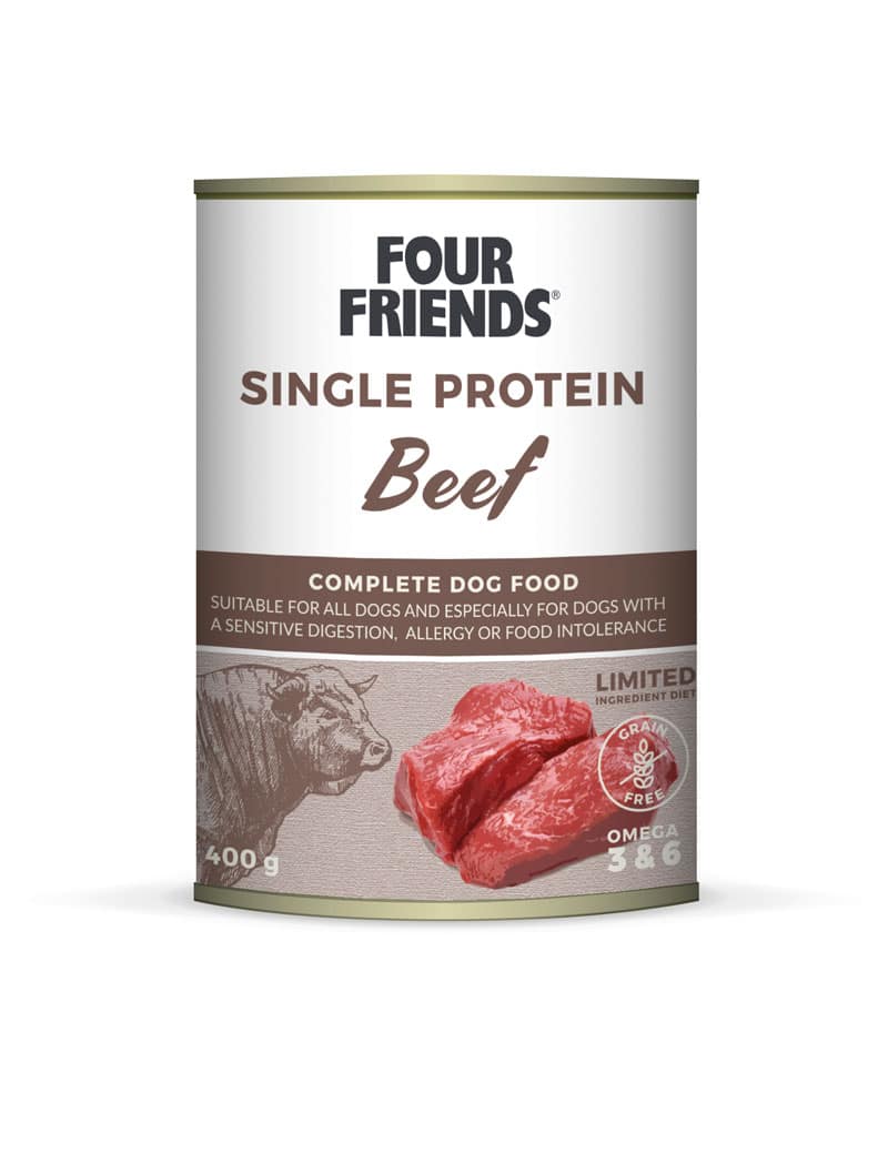 Four Friends Single Protein Beef – våtfôr til hund 400 g