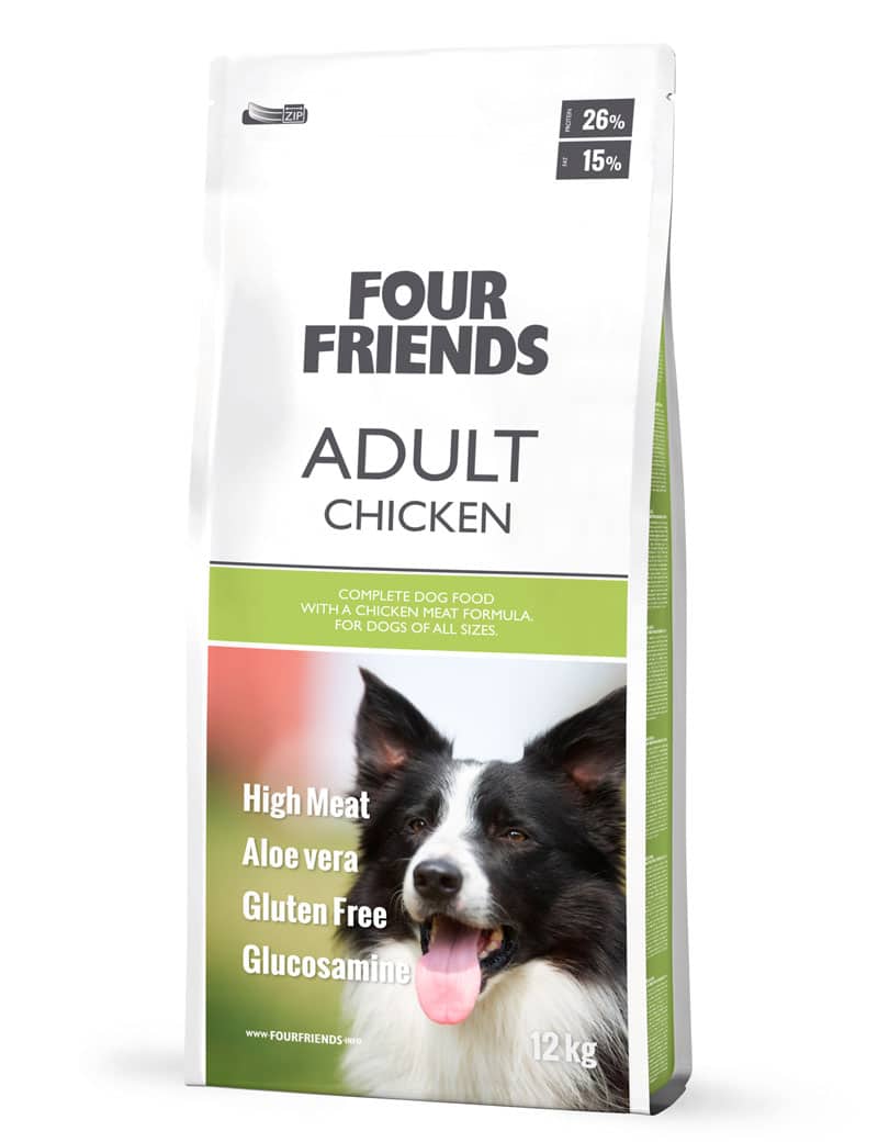 Four Friends Adult – tørrfôr til voksen hund med kylling 12 kg