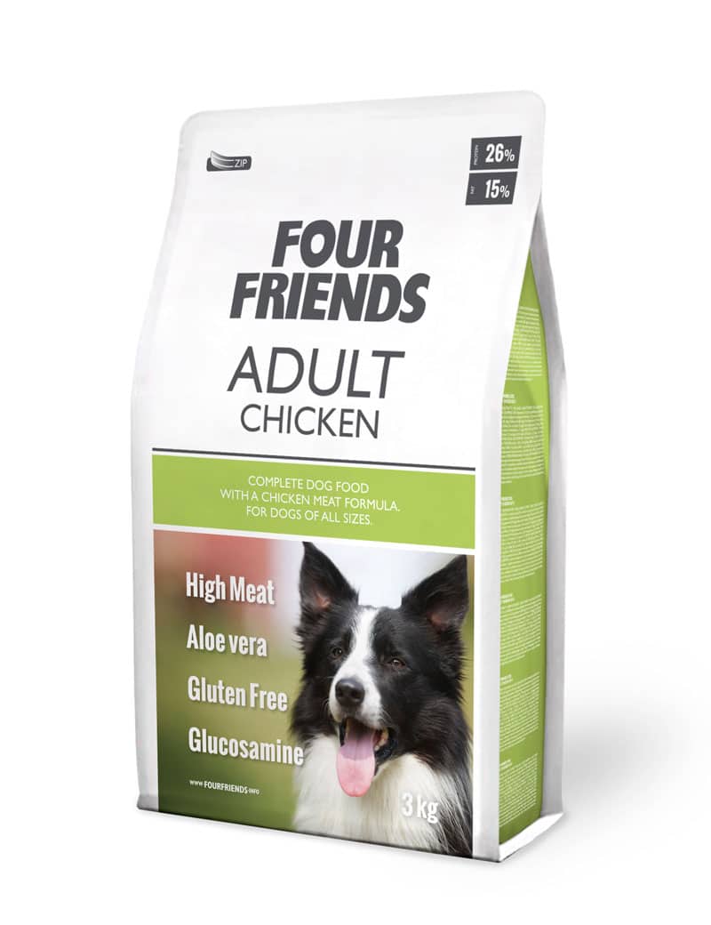 Four Friends Adult – tørrfôr til voksen hund med kylling 3 kg