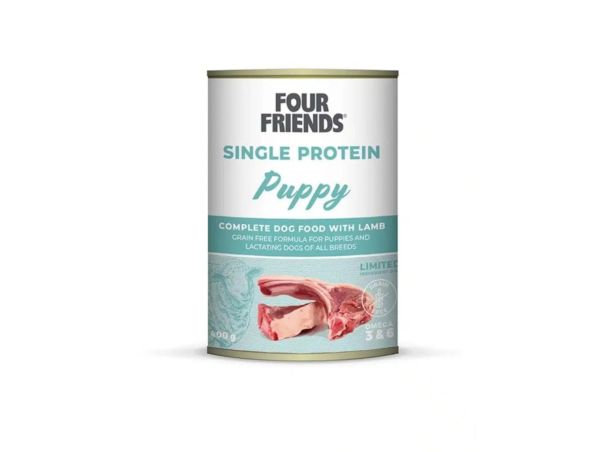 Four Friends Single Protein Puppy Lamb 6-pakk – våtfôr til valp 6 × 400 g