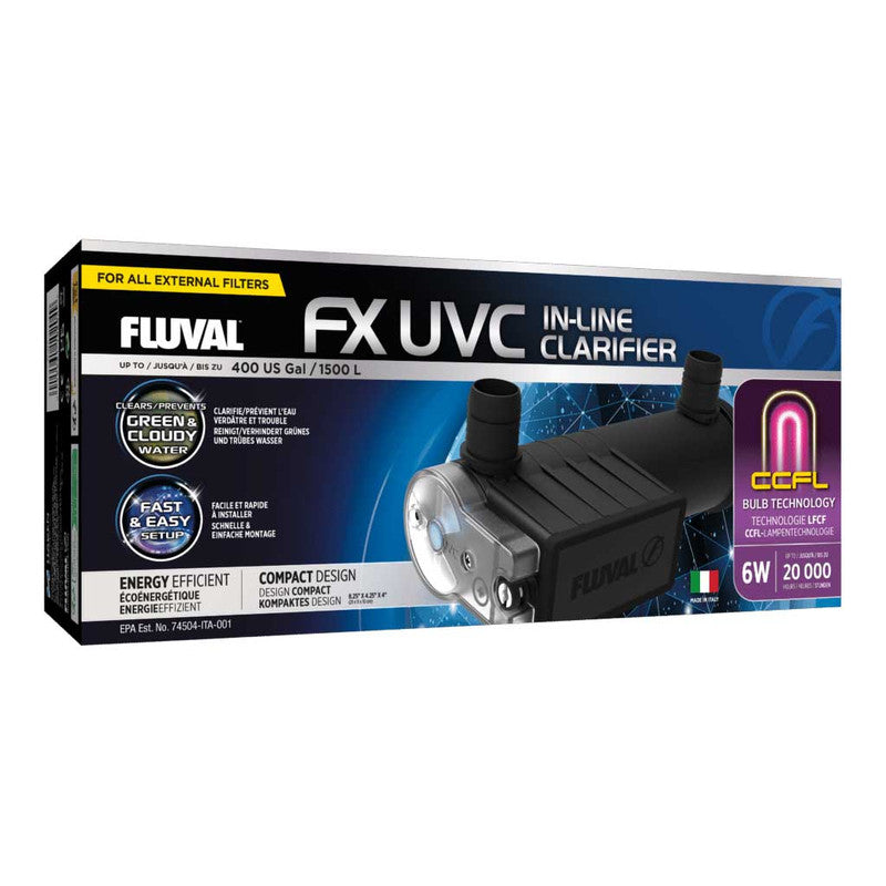 Fluval FX UVC In-Line Clarifier 6W UV-Klargjører for Akvarium opptil 1500 Liter