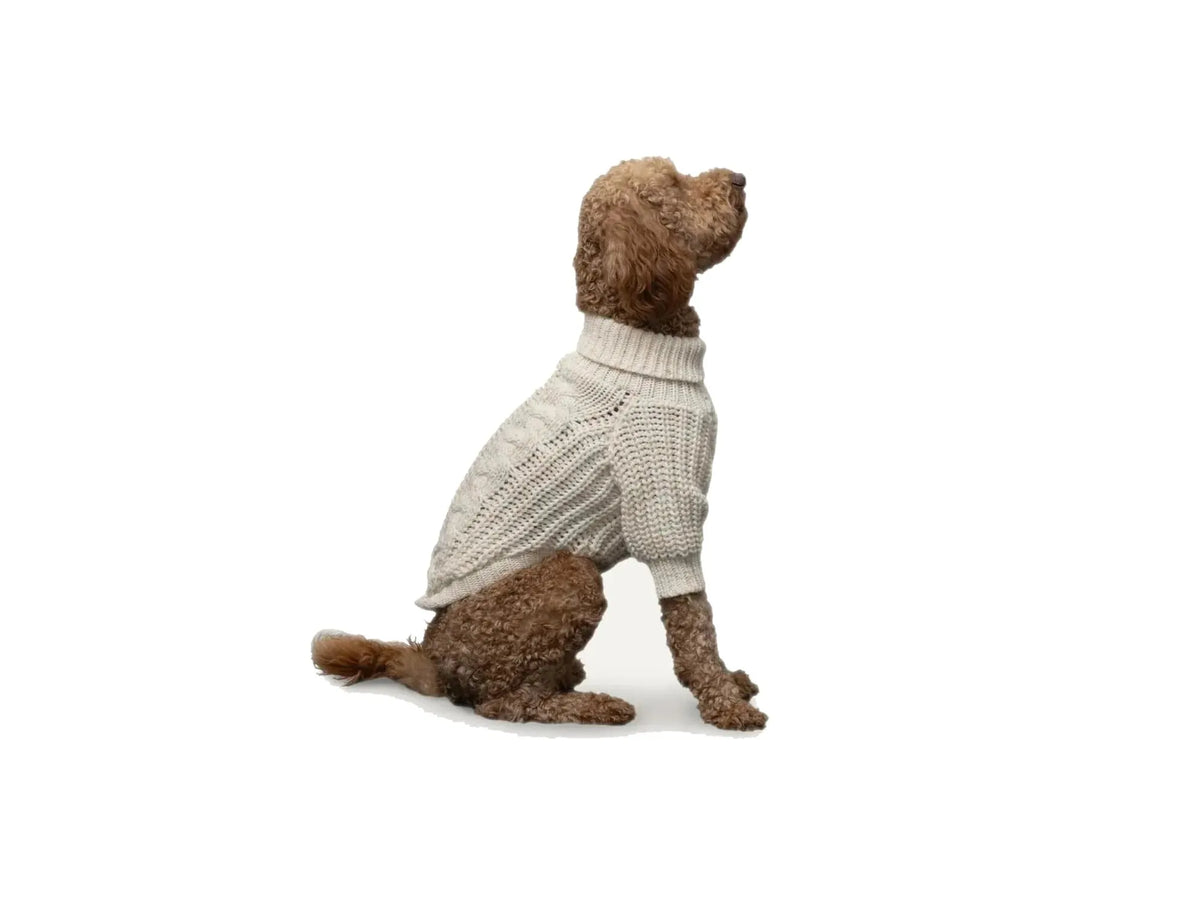 GF Pet Heavy Knit Sweater hundegenser oatmeal