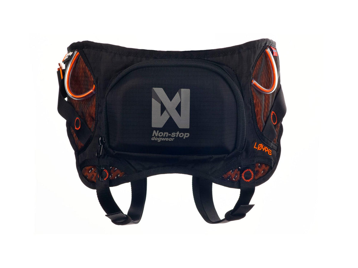 Non-stop dogwear Løype belt skibelte – Svart/oransje
