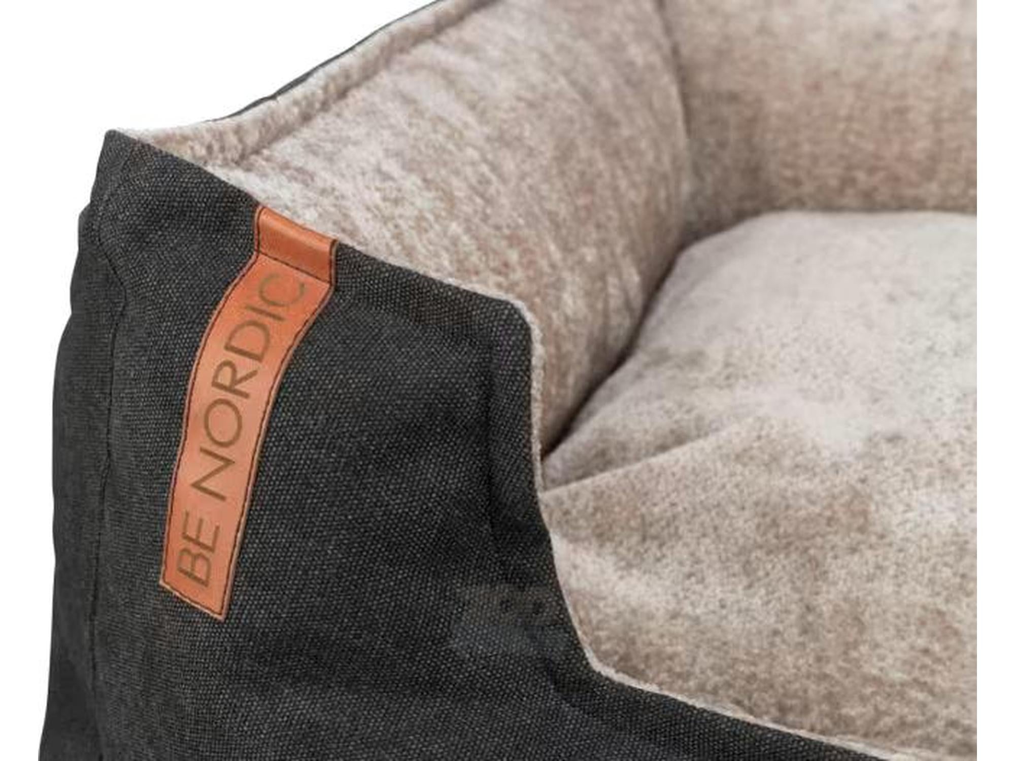 Trixie BE NORDIC Canvas/Softplysj Sort/Sand Hundeseng