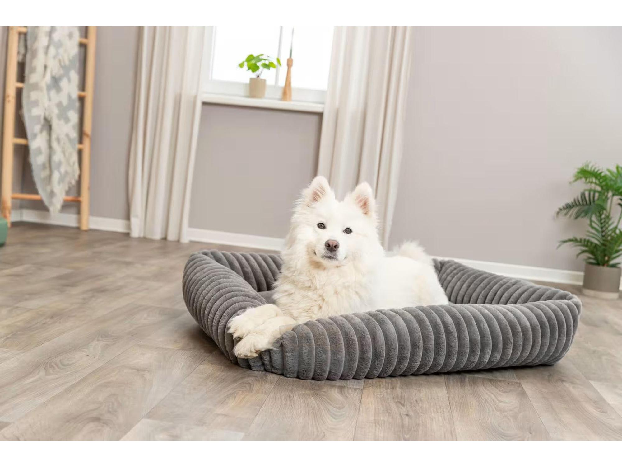 Trixie Lonni Hundeseng i Ribbet Plysj