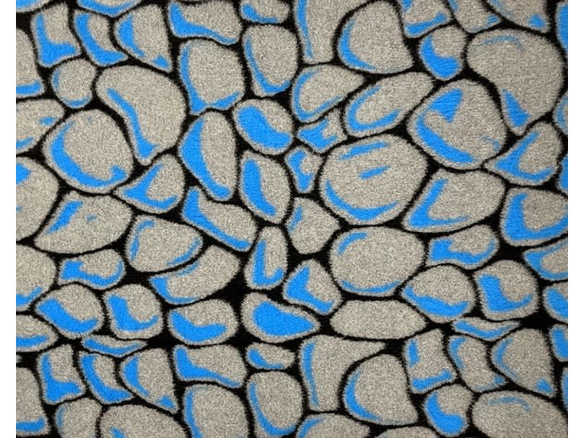 VetBed Nonslip liggematte 100x150 cm med Pebbles-mønster i blått.