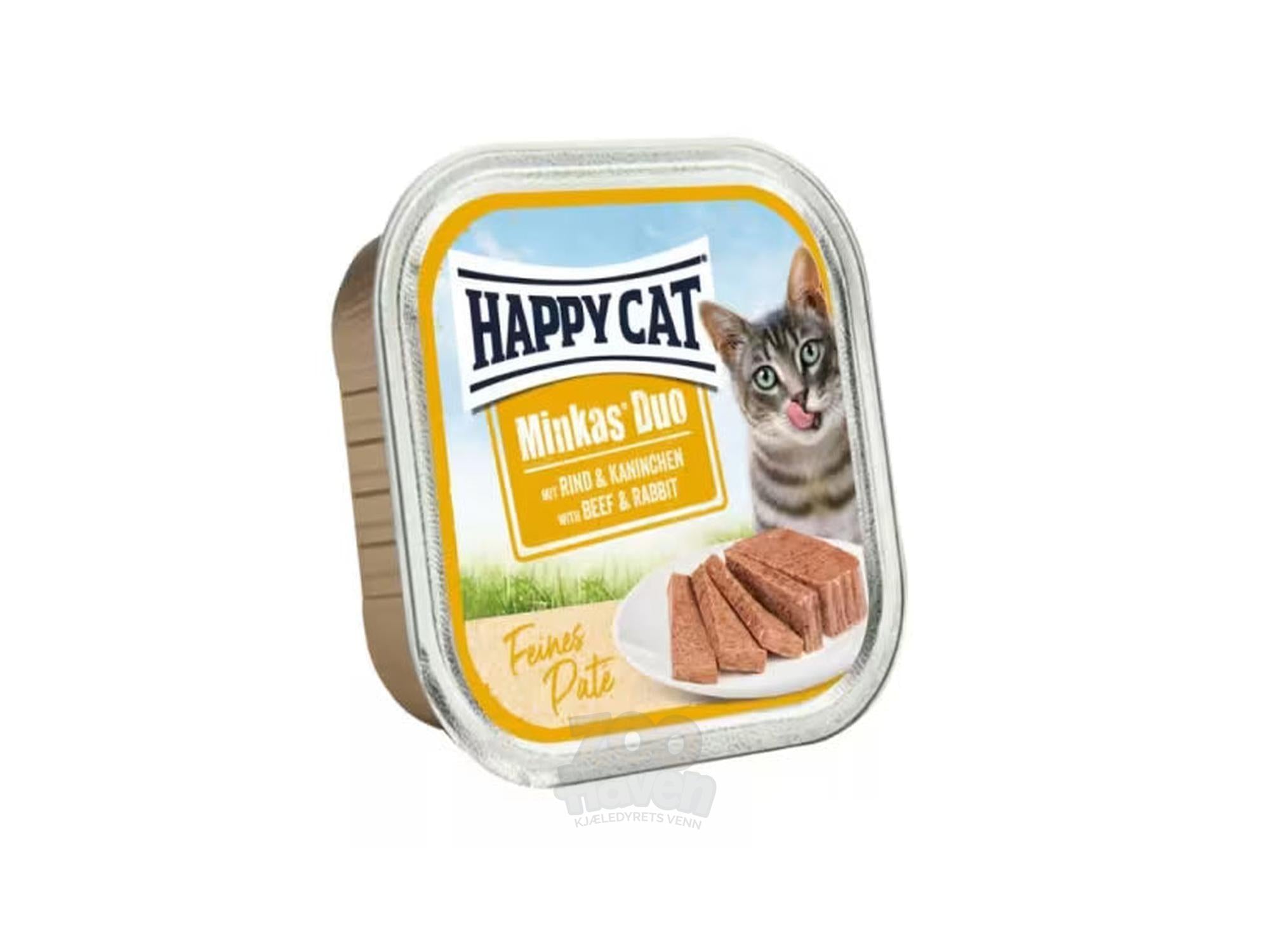 Happy Cat Minkas Duo Menu Okse & Kanin Paté 16 x 100g