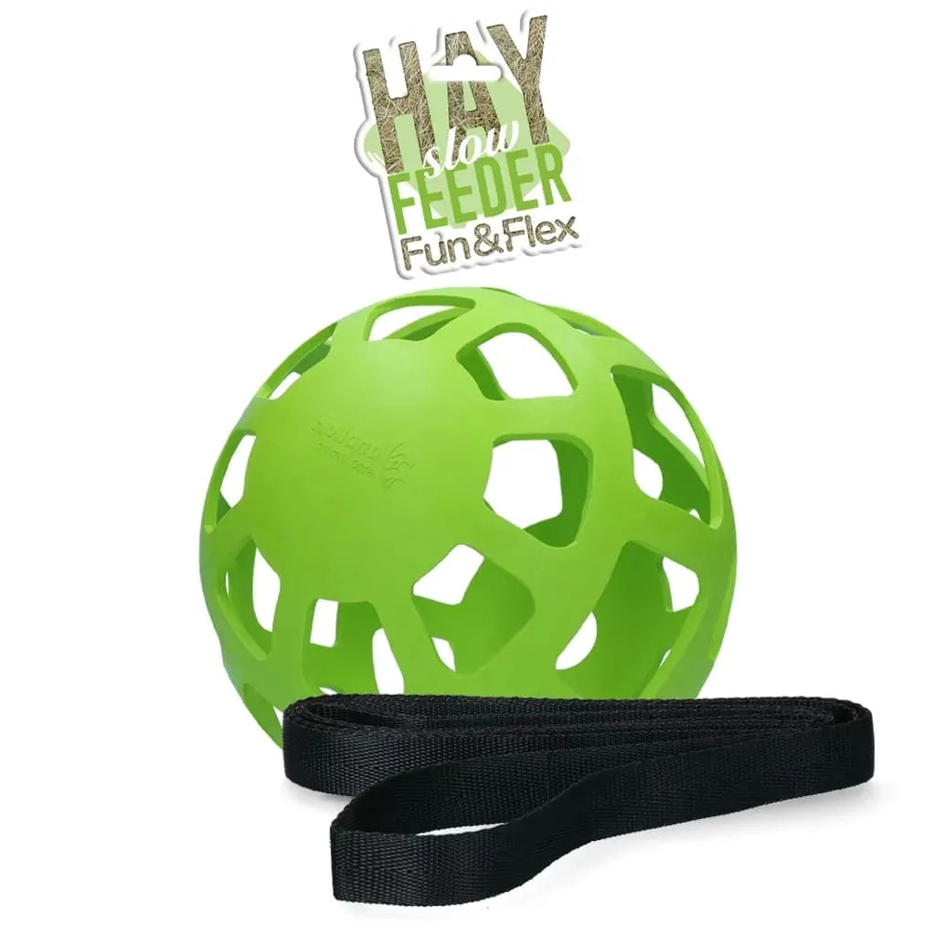 Hay Slowfeeder Fun and Flex Høyleke i Naturgummi 22 cm – Ball Grønn