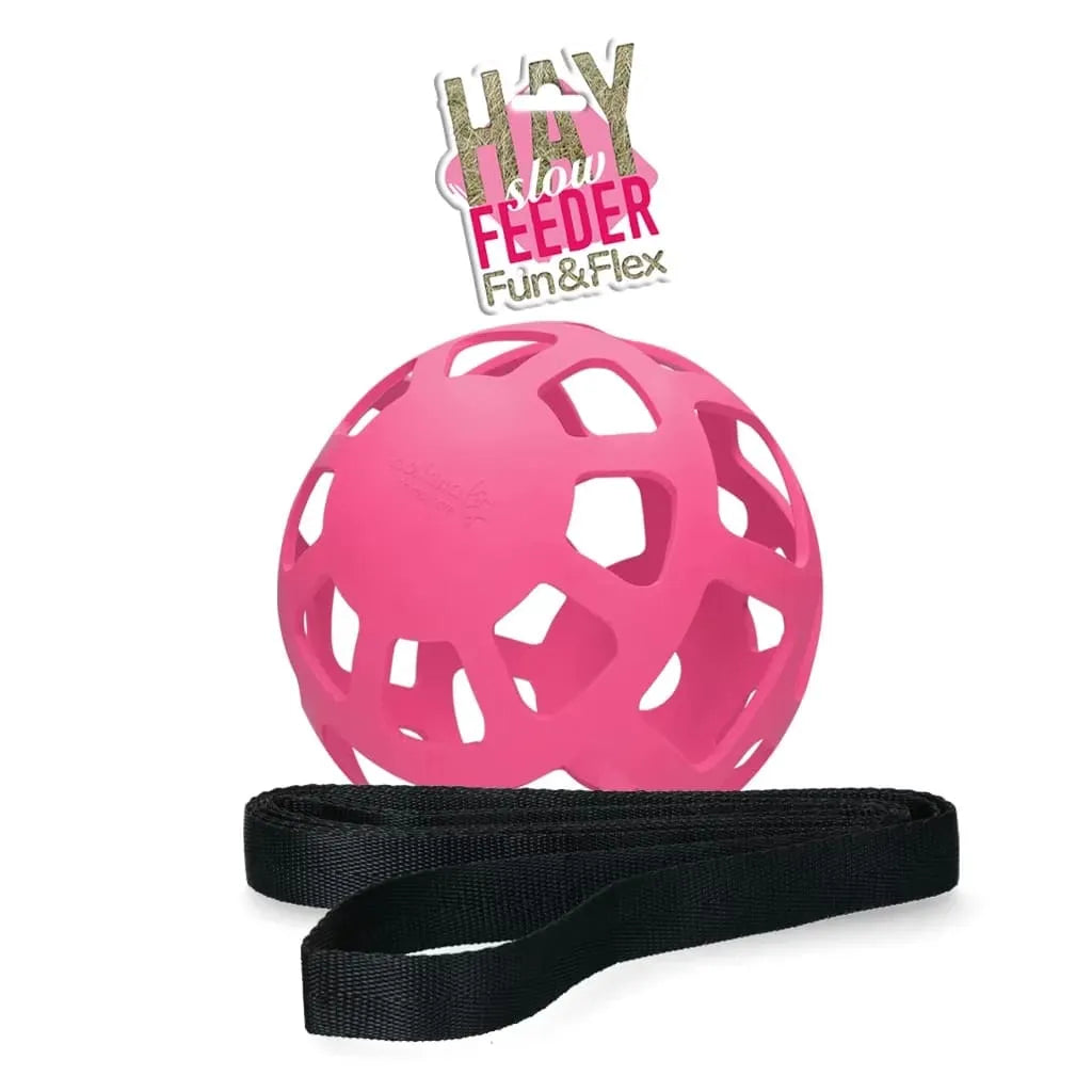 Hay Slowfeeder Fun and Flex Høyleke i Naturgummi 22 cm – Ball Rosa