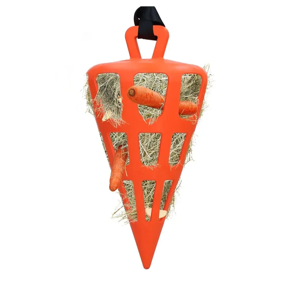 Hay Slowfeeder Fun and Flex Høyleke i Naturgummi 22 cm – Gulrot Oransje