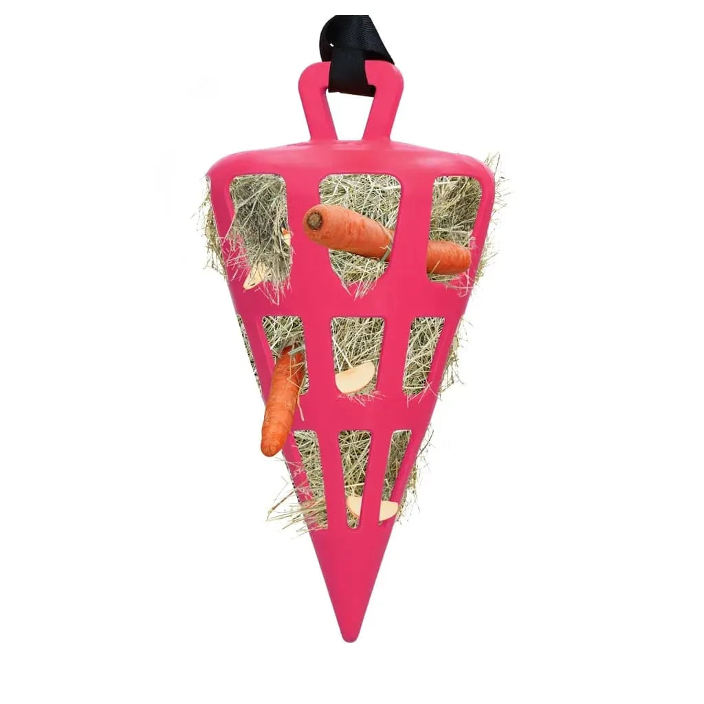 Hay Slowfeeder Fun and Flex Høyleke i Naturgummi 22 cm – Gulrot Rosa