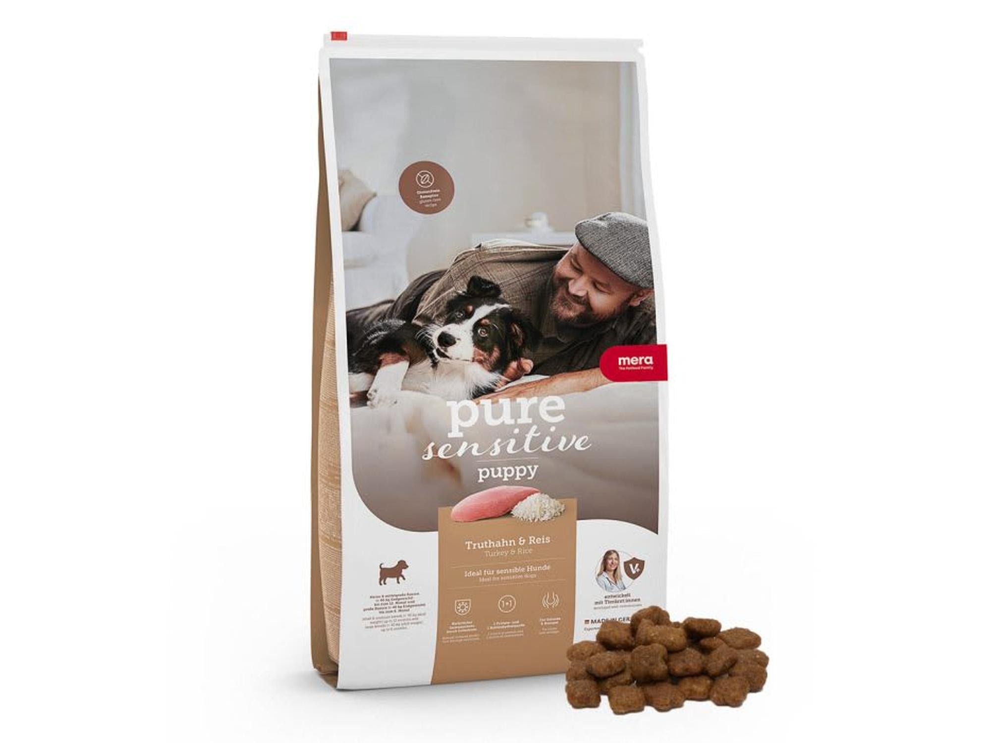 Mera pure sensitive Puppy Kalkun & Ris – glutenfritt valpefôr 12,5 kg