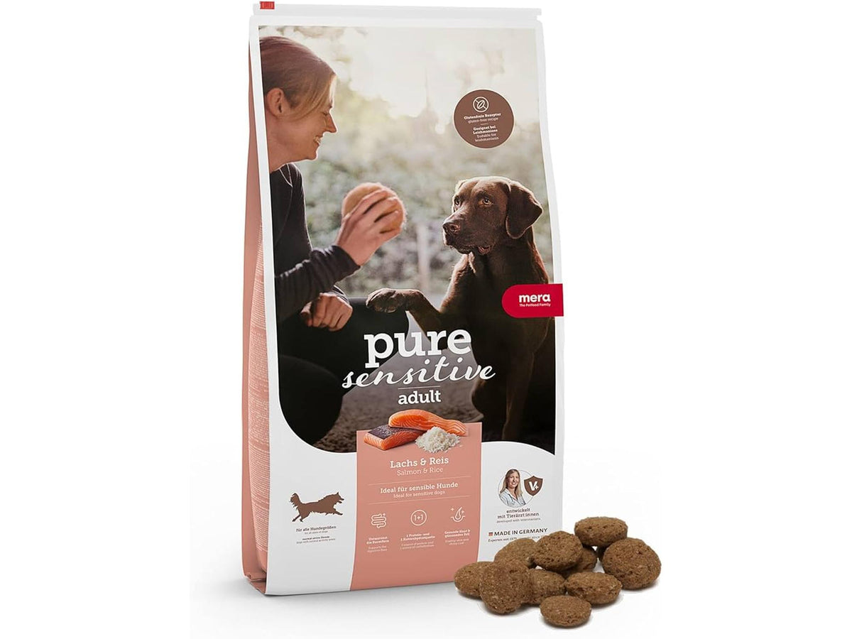 Mera pure sensitive Laks & Ris – glutenfritt tørrfôr til hund 12,5 kg