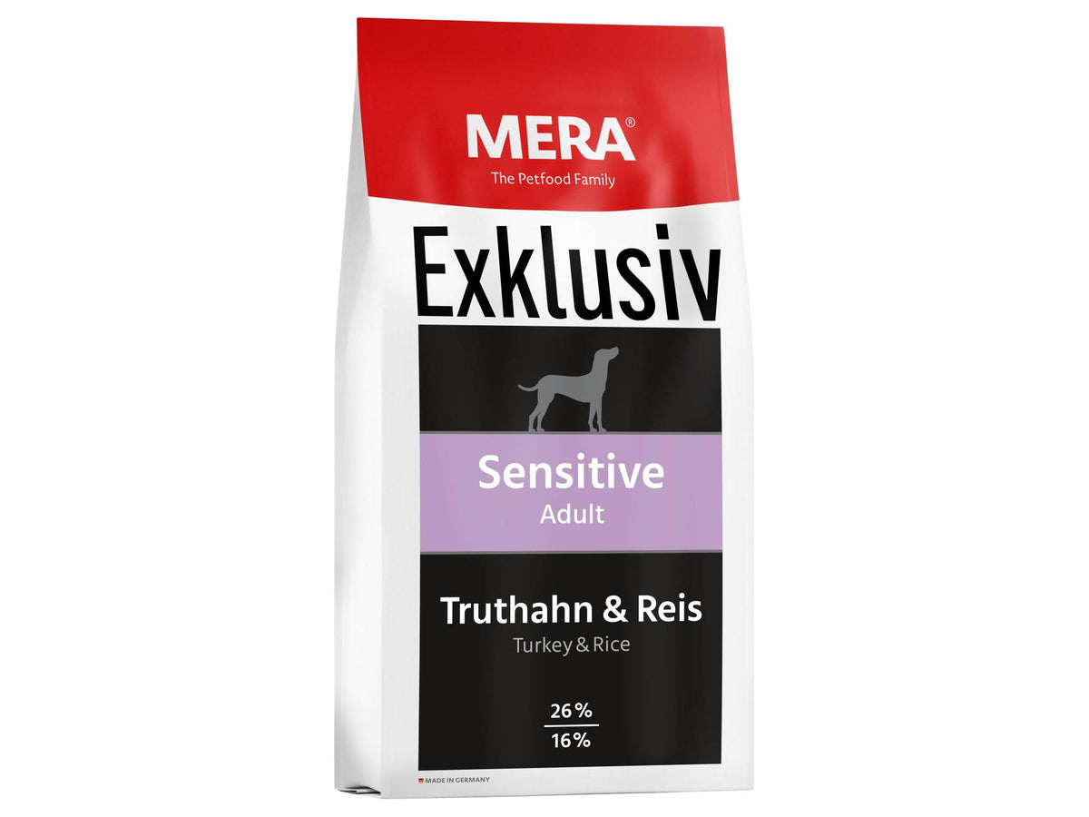 Mera Exklusiv Sensitive Adult Kalkun & Ris – glutenfritt tørrfôr til hund 15 kg