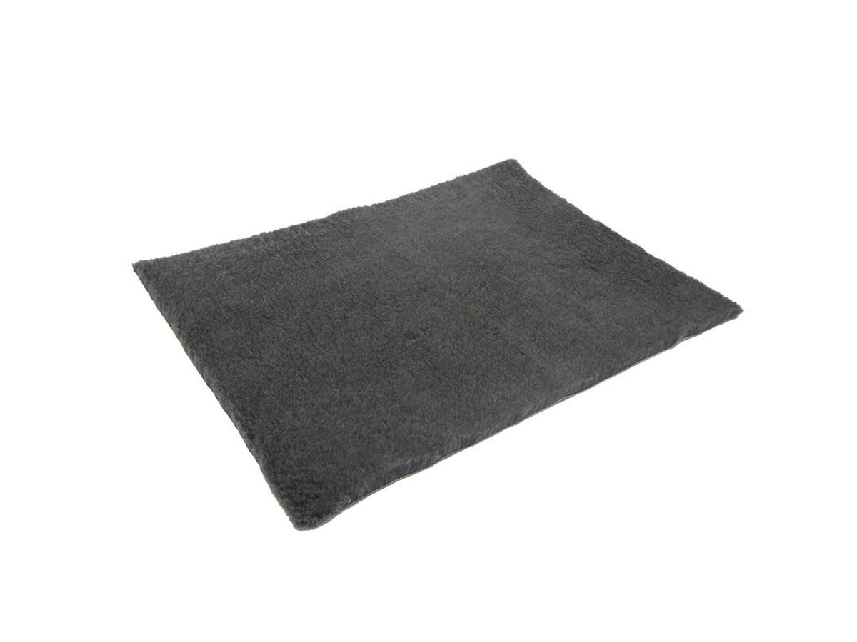 VetBed Original liggematte i charcoal med grønn vevd bakside.