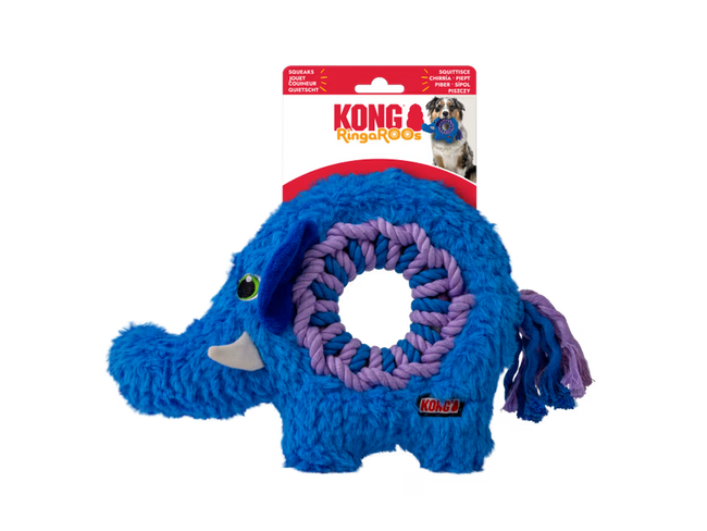 Kong Ringaroos Elefant Tau- og Plysjleke for Hund
