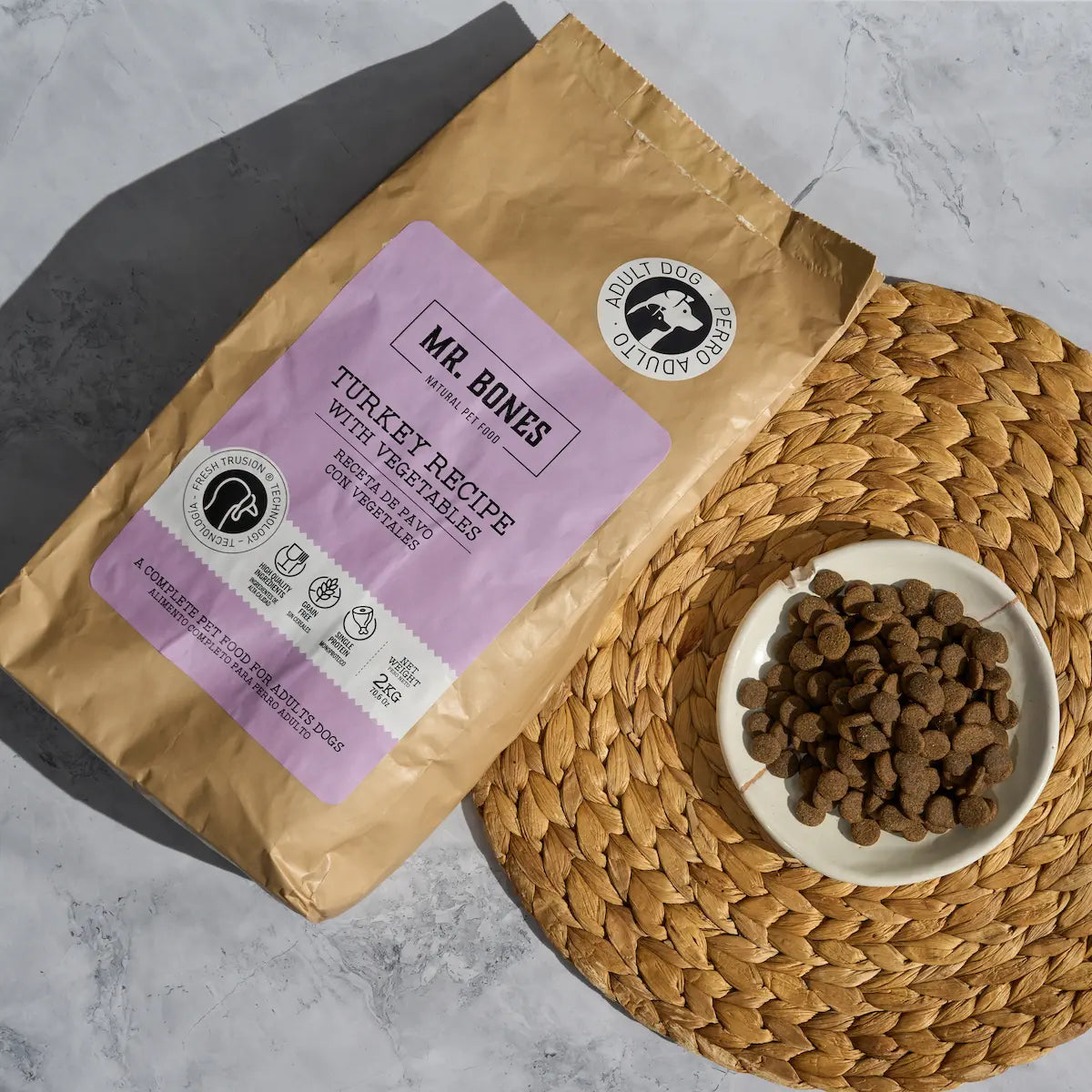 Mr. Bones Freshtrusion Kalkun – kornfritt tørrfôr til hund, 2 kg