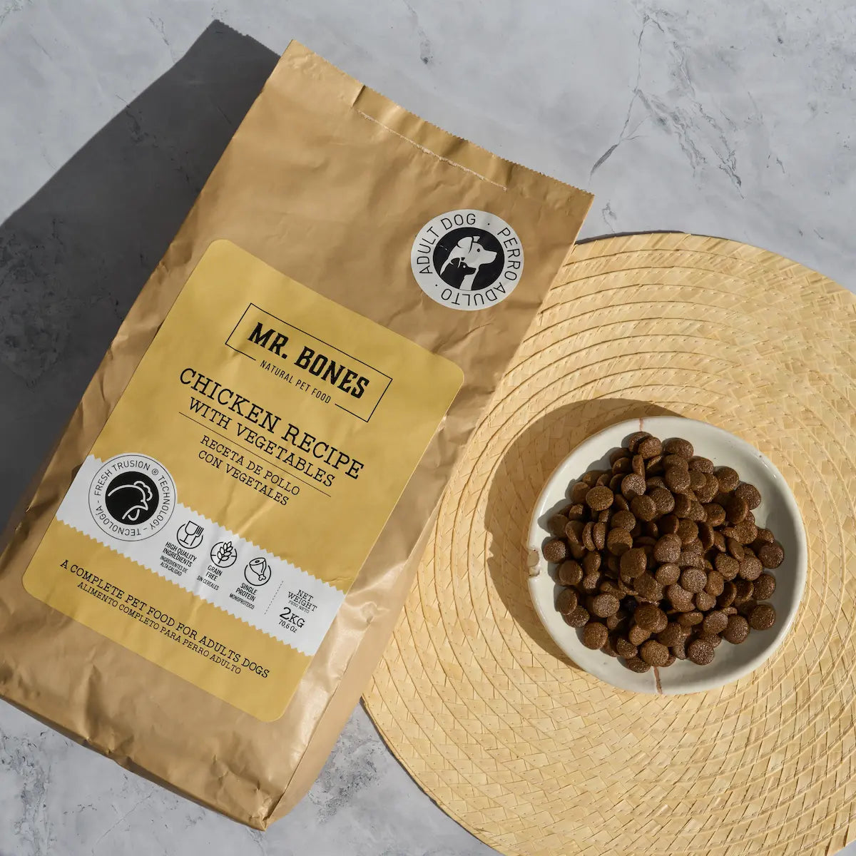 Mr. Bones Freshtrusion Kylling – kornfritt tørrfôr til hund, 2 kg