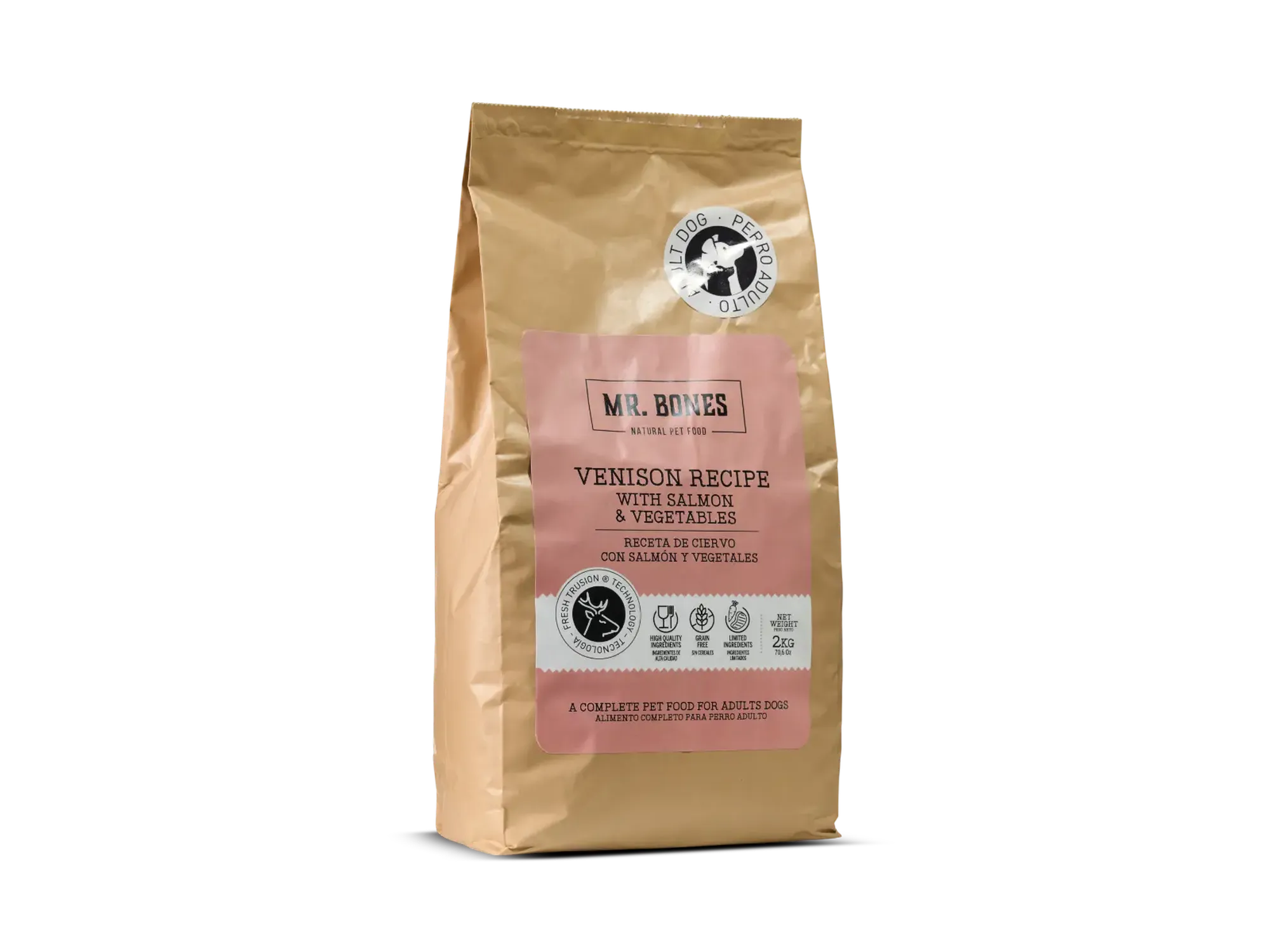Mr. Bones Freshtrusion Hjort – kornfritt tørrfôr til hund, 2 kg