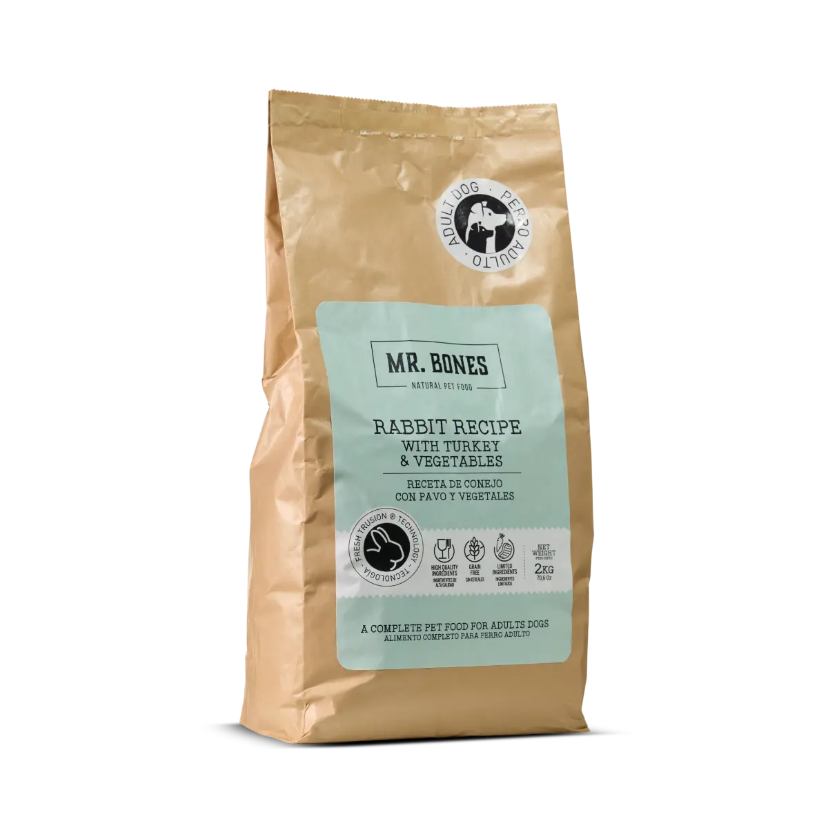 Mr. Bones Freshtrusion Kanin – kornfritt tørrfôr til hund, 2 kg