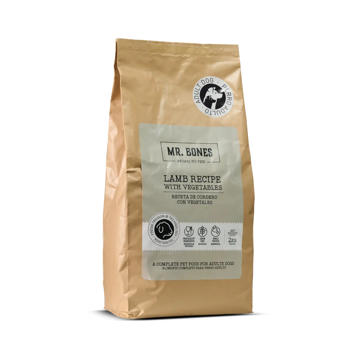 Mr. Bones Freshtrusion Lam – kornfritt tørrfôr til hund, 2 kg