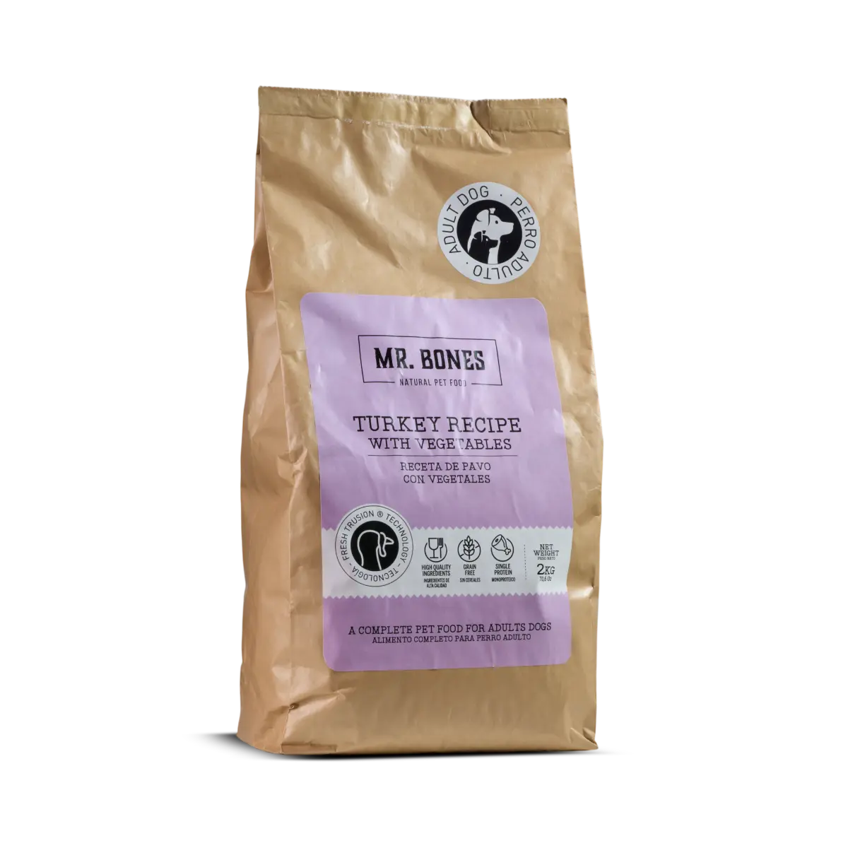 Mr. Bones Freshtrusion Kalkun – kornfritt tørrfôr til hund, 2 kg
