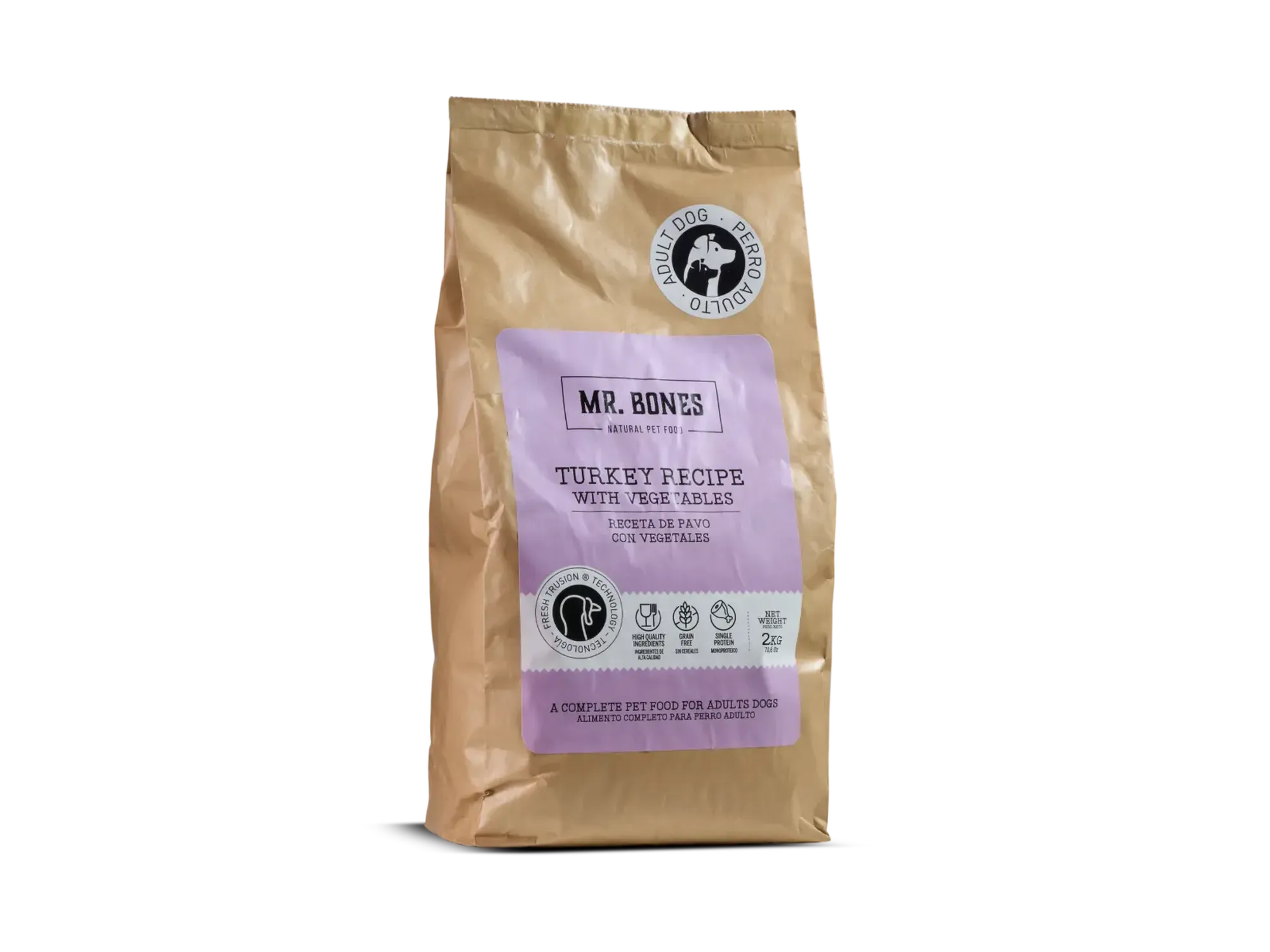 Mr. Bones Freshtrusion Kalkun – kornfritt tørrfôr til hund, 2 kg