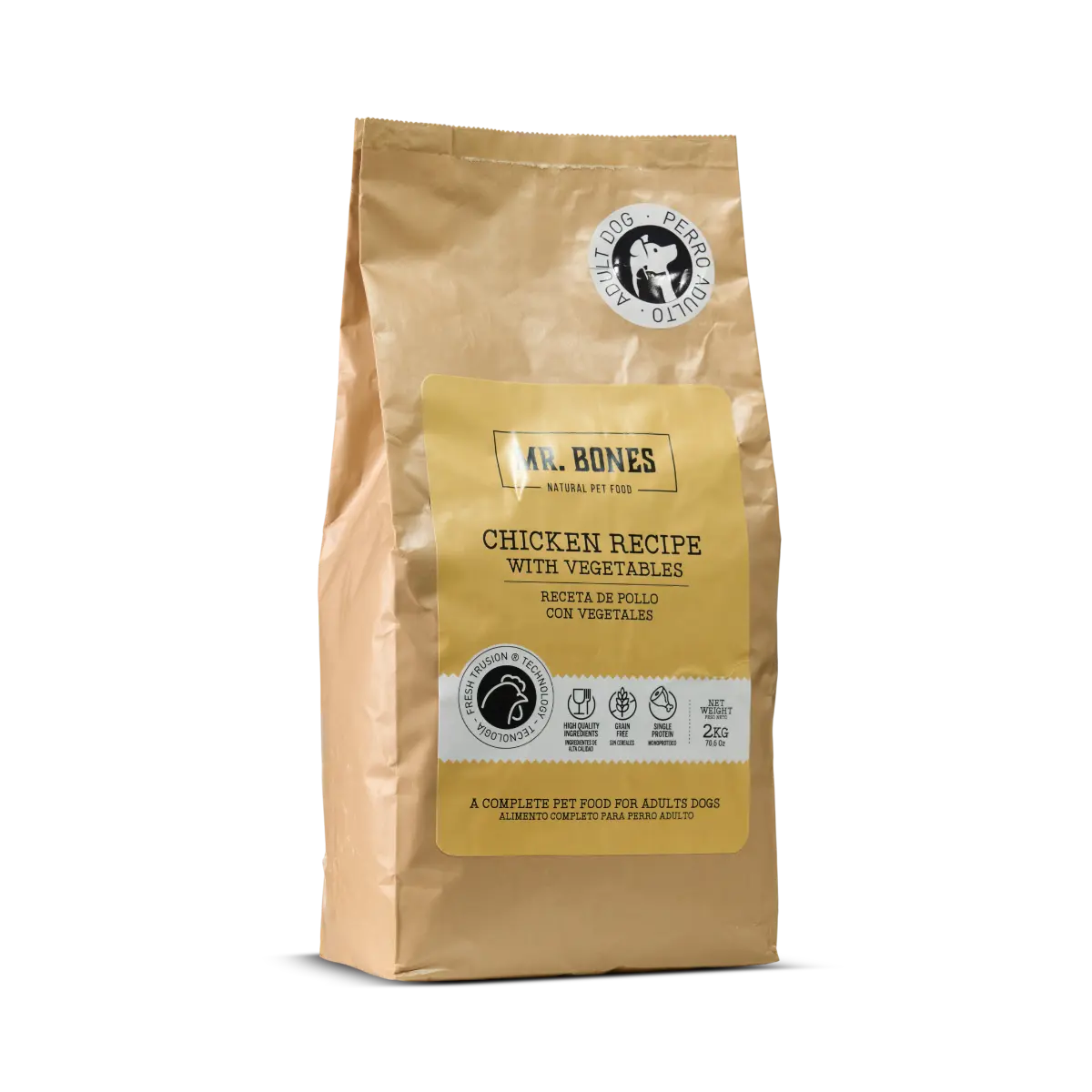 Mr. Bones Freshtrusion Kylling – kornfritt tørrfôr til hund, 2 kg