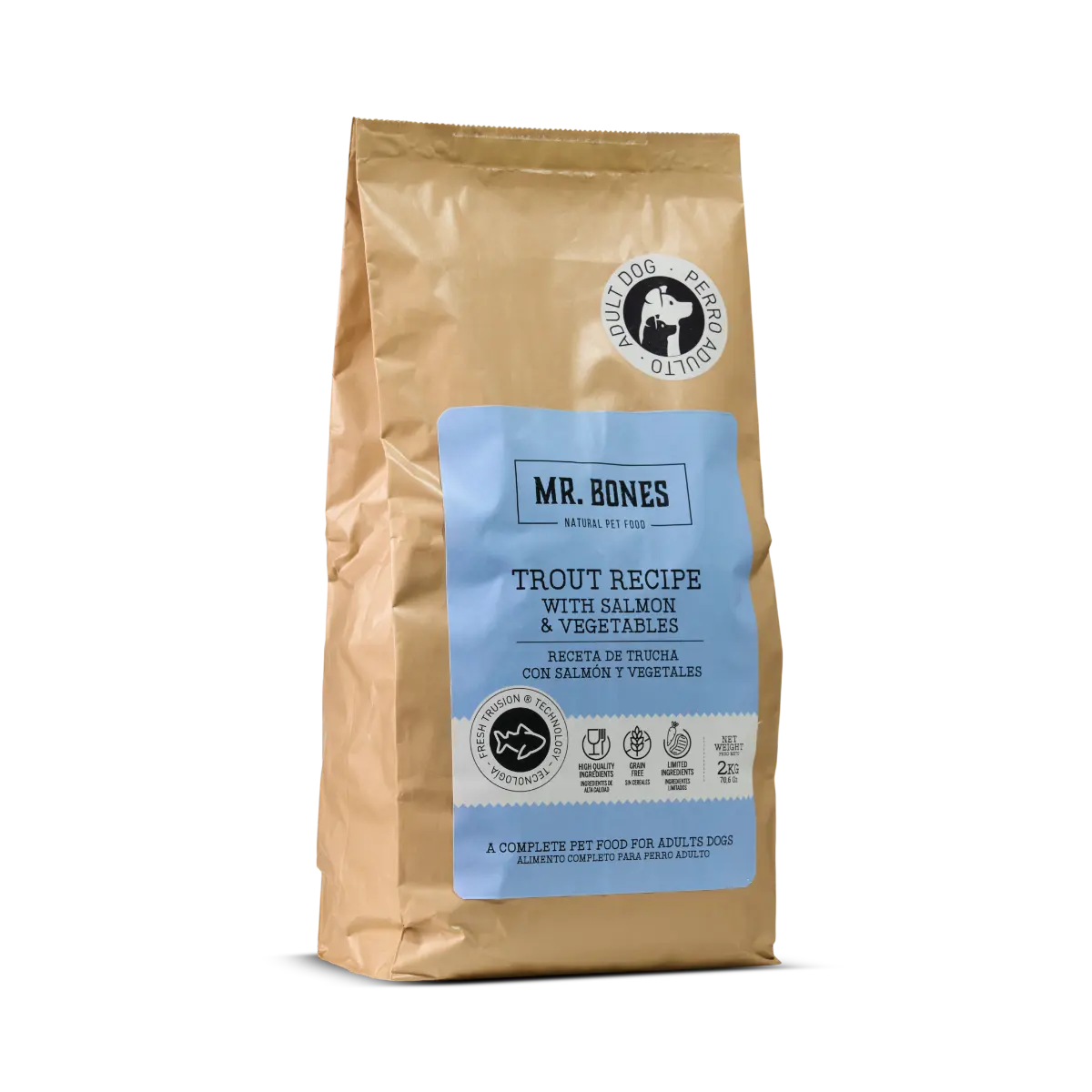 Mr. Bones Freshtrusion Ørret – kornfritt tørrfôr til hund, 2 kg