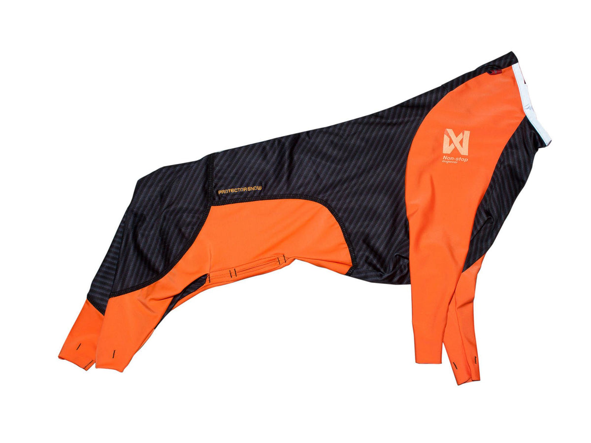 Non-stop dogwear Protector snow heldress hannhund – Svart/oransje