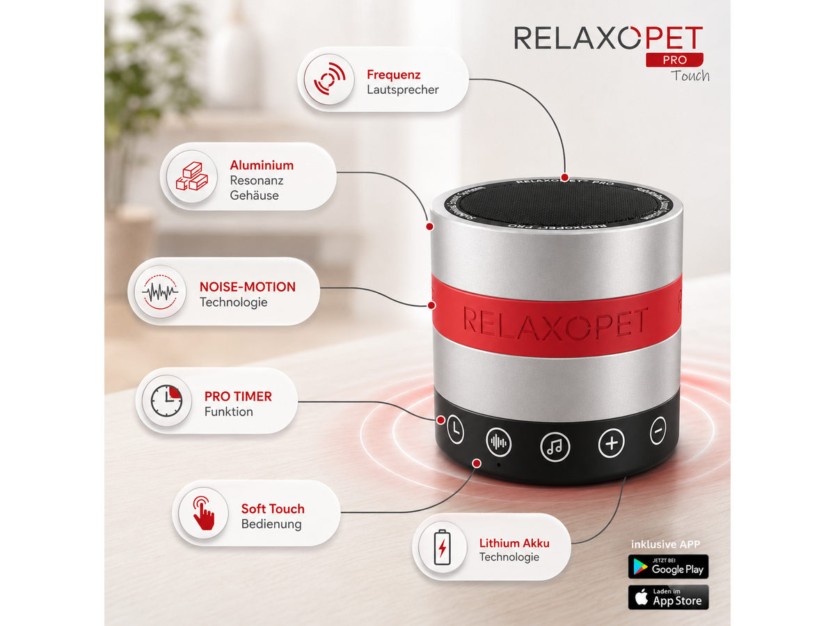 RelaxoPet PRO Dog Touch – beroligende lydenhet for hund med app