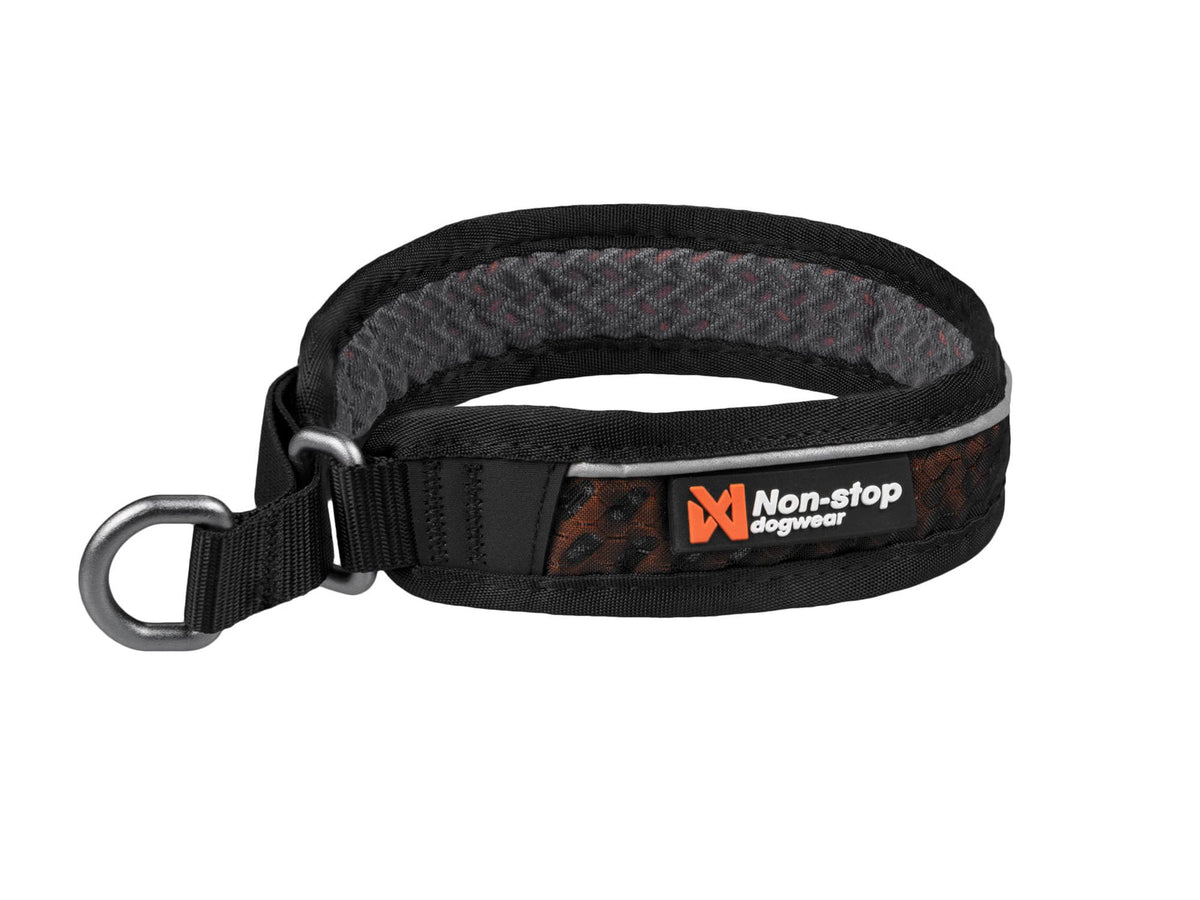 Non-stop dogwear Rock collar 3.0 halvstruphalsbånd – Svart/oransje