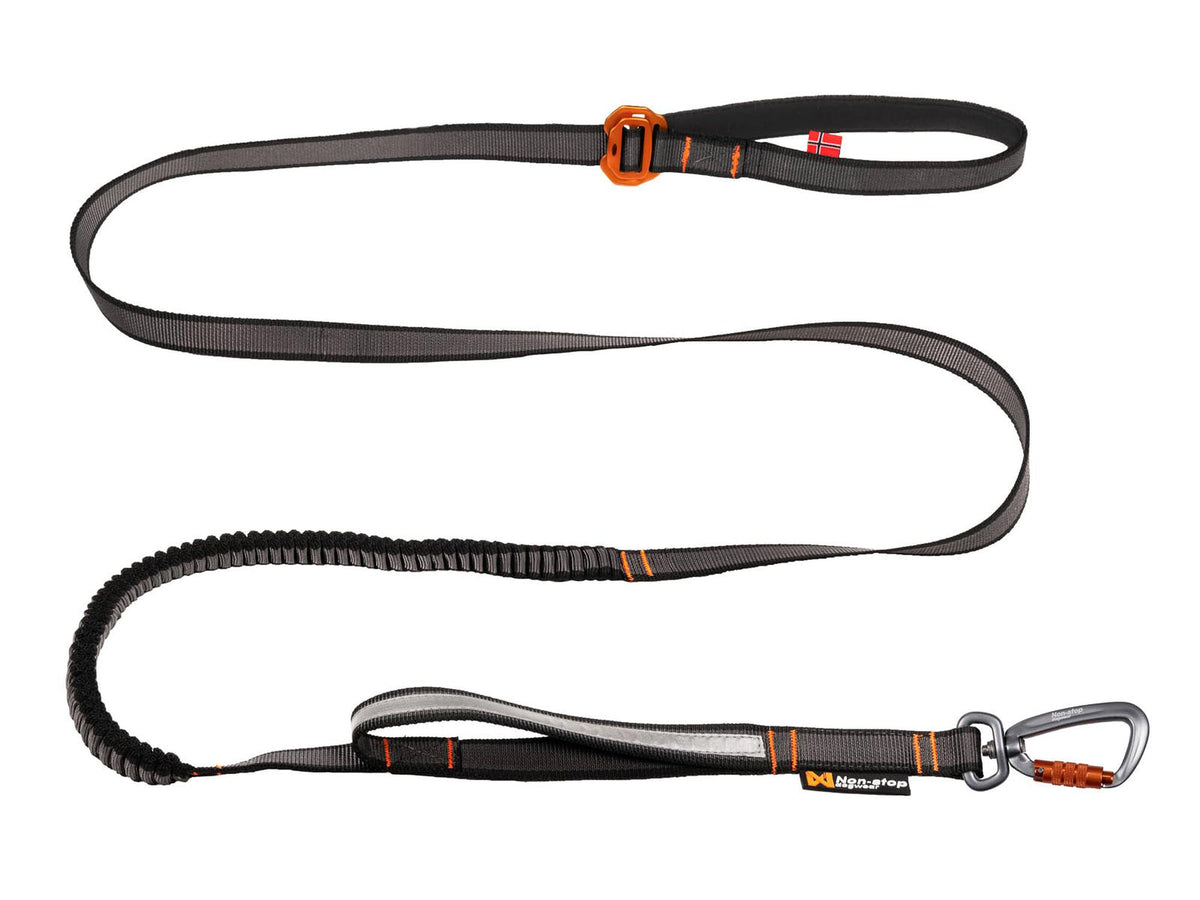 Non-stop dogwear Touring bungee adjustable justerbart strikkbånd – Svart/grå