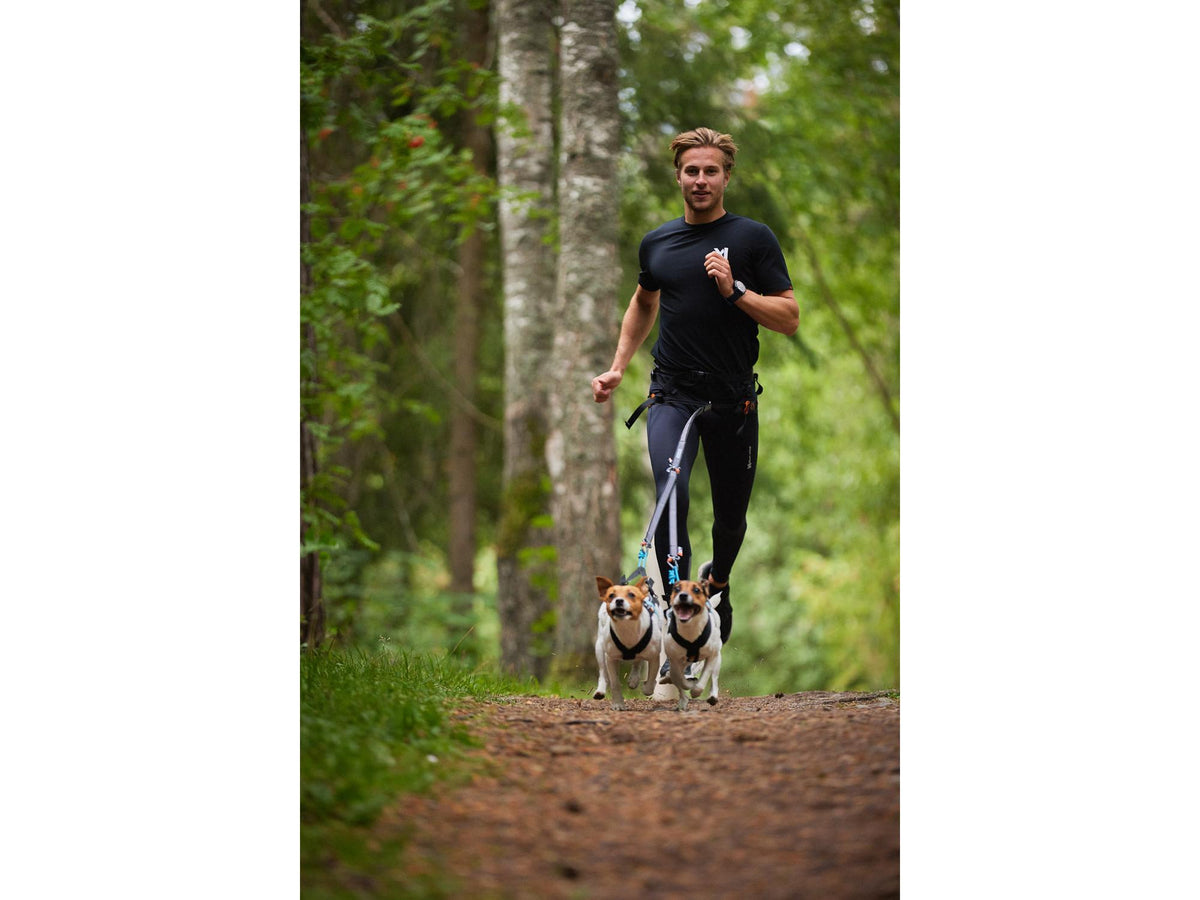 Non-stop dogwear Touring double koblingsbånd for to hunder – Svart/grå